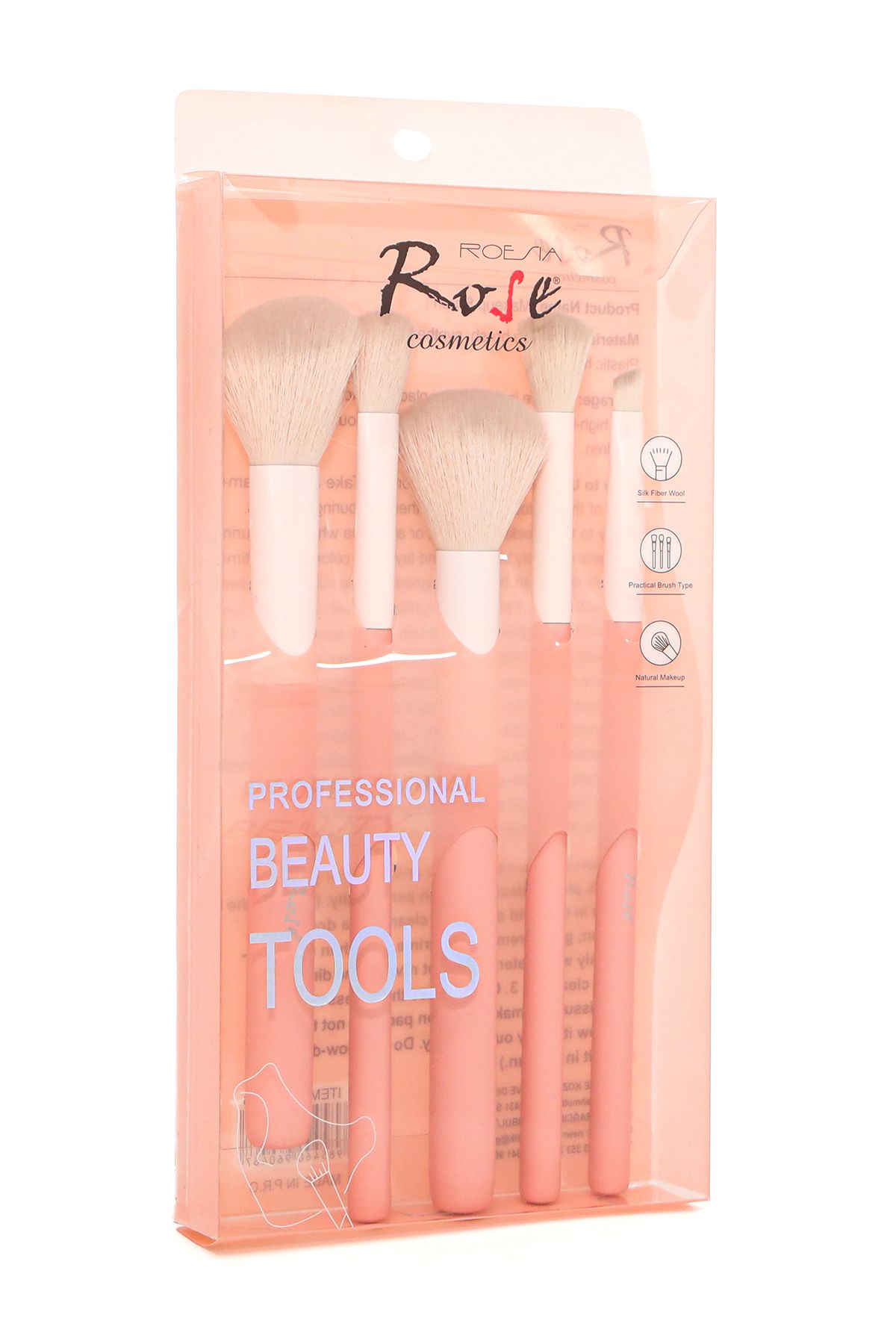 AİLY COSMETİCS Rose Professıonel Beauty Tools 5'li Lüks Fırça Seti