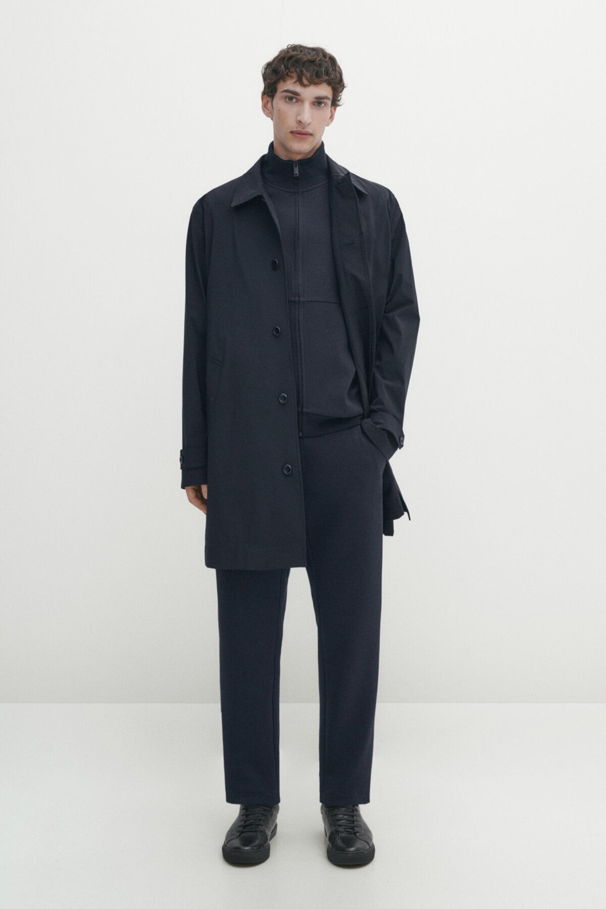 Massimo Dutti Pamuk karışımlı fermuarlı ceket