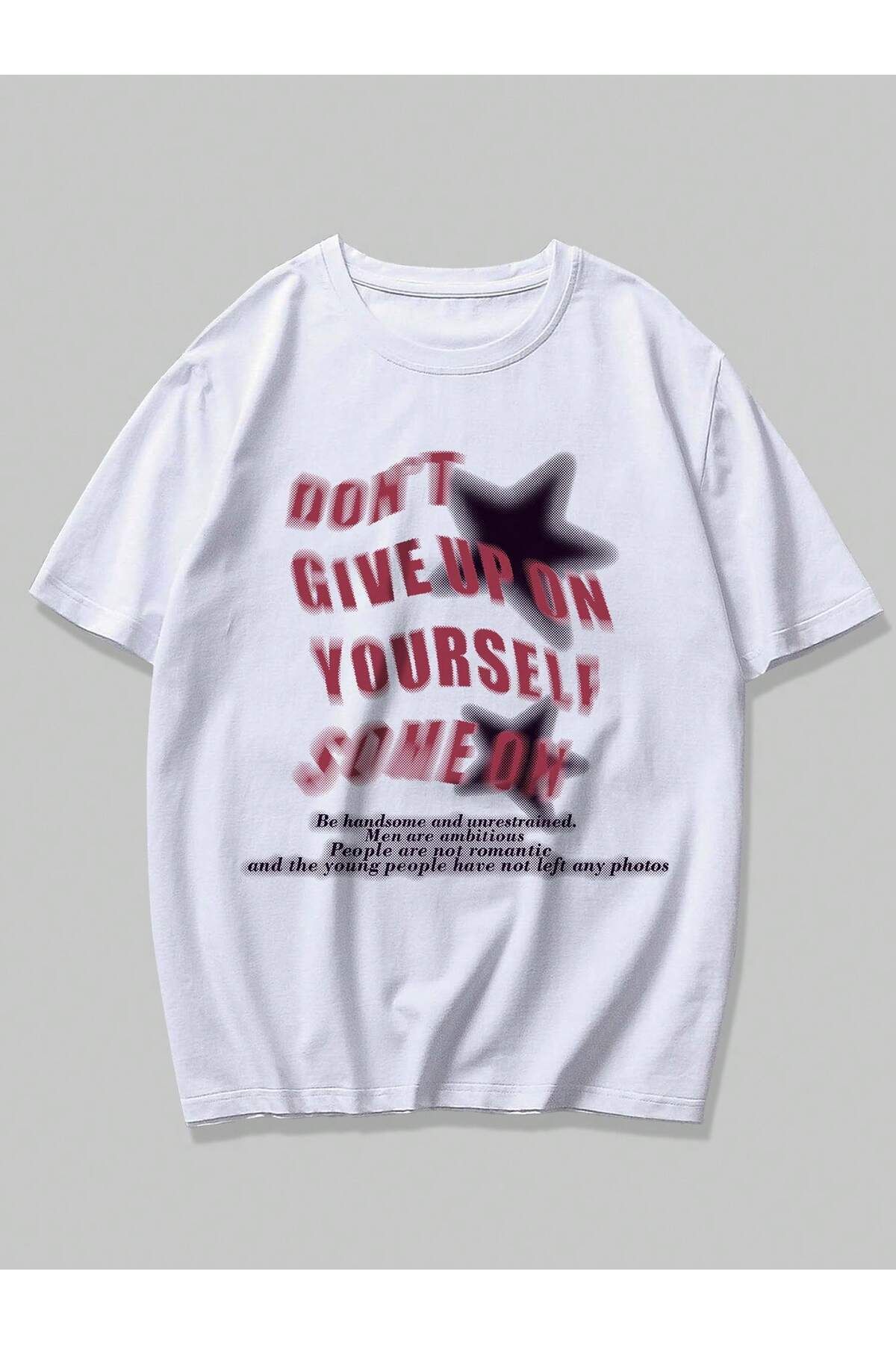 Jose Clothing Unisex Beyaz Baskılı Organik Pamuk Oversize Kesim Kısa Kollu T-shirt