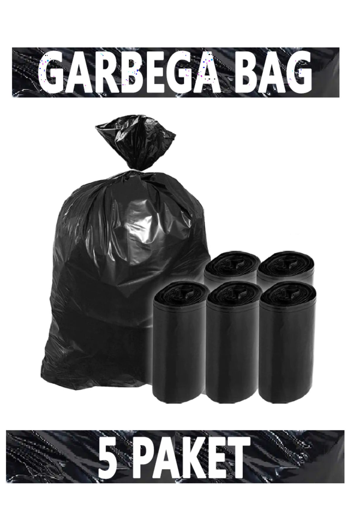 Aksaray İpek Temizlik Ambalaj Siyah Çöp Poşeti Jumbo Kalın 80x110 Cm 400 gr 5 Paket 50 Adet