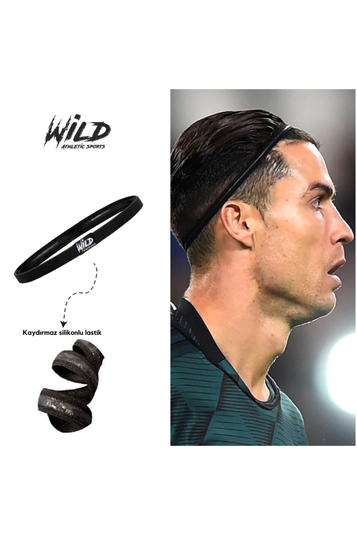 Wild Athletic Sports Kaydırmaz Spor Elastik Saç Bandı Tokası Tekli Wildflex