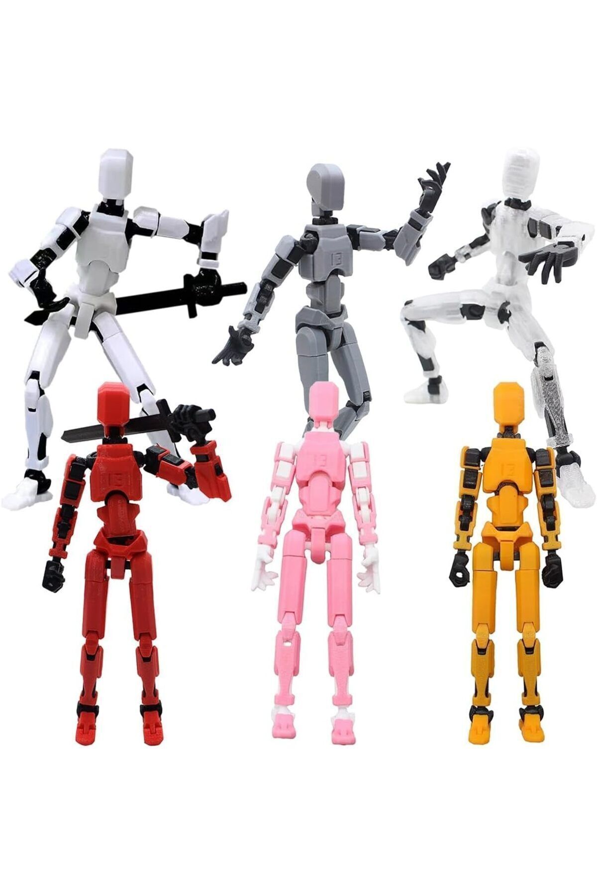 Main Collectibles Knk13 Aksiyon Figürü Robot Dummy 13 Eklemleri Hareketli Oyuncak (1 ADET RASTGELE RENK GÖNDERİLİR)