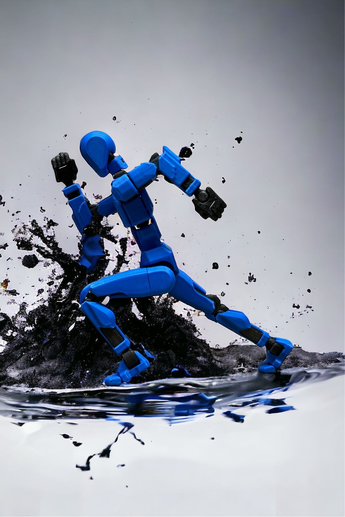 Main Collectibles Knk13 Mavi Siyah Aksiyon Figürü Robot Dummy 13 Figür Tüm Eklemleri Hareketli Oyuncak 1 Adet