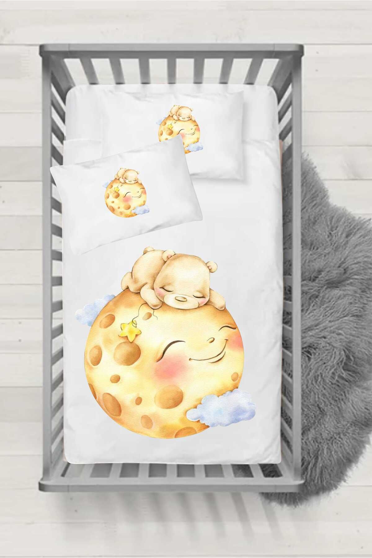Ervastore Erv Seri100  Silikon Yorganlı Bebek Uyku Seti - Uyuyan Ayıcık