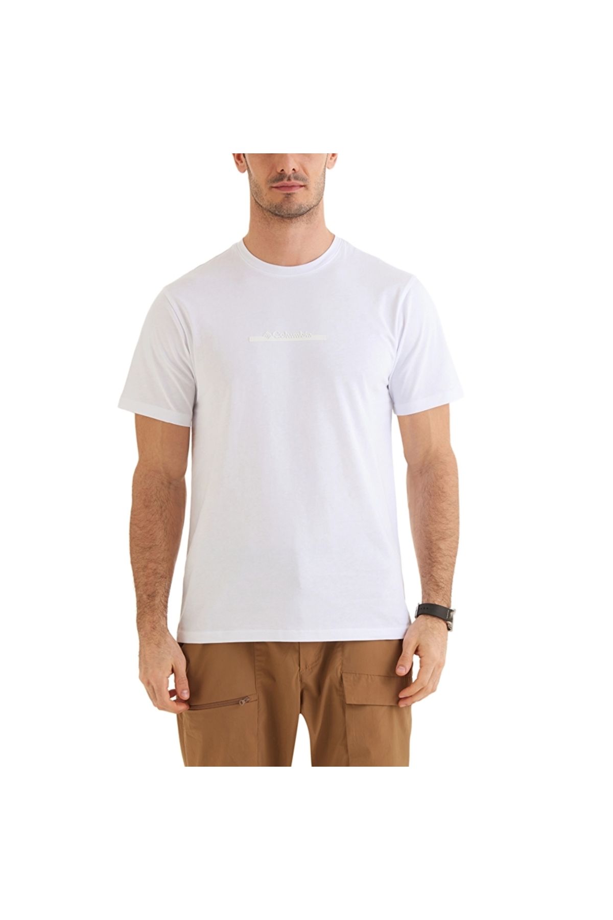 Columbia CSC Bar Split Graphic Kısa Kollu Erkek T-shirt Beyaz CS0121-100