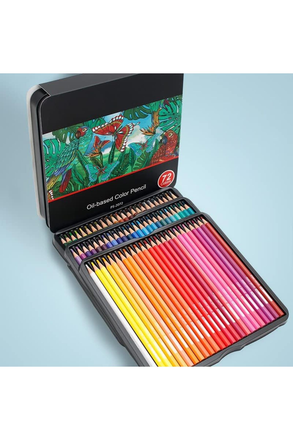 Art Tone Yağ Bazlı Kuru Boya Kalem Seti 72 Adet Set Oil Based Colored Pencil Tüm Renkler Metal Kutuda