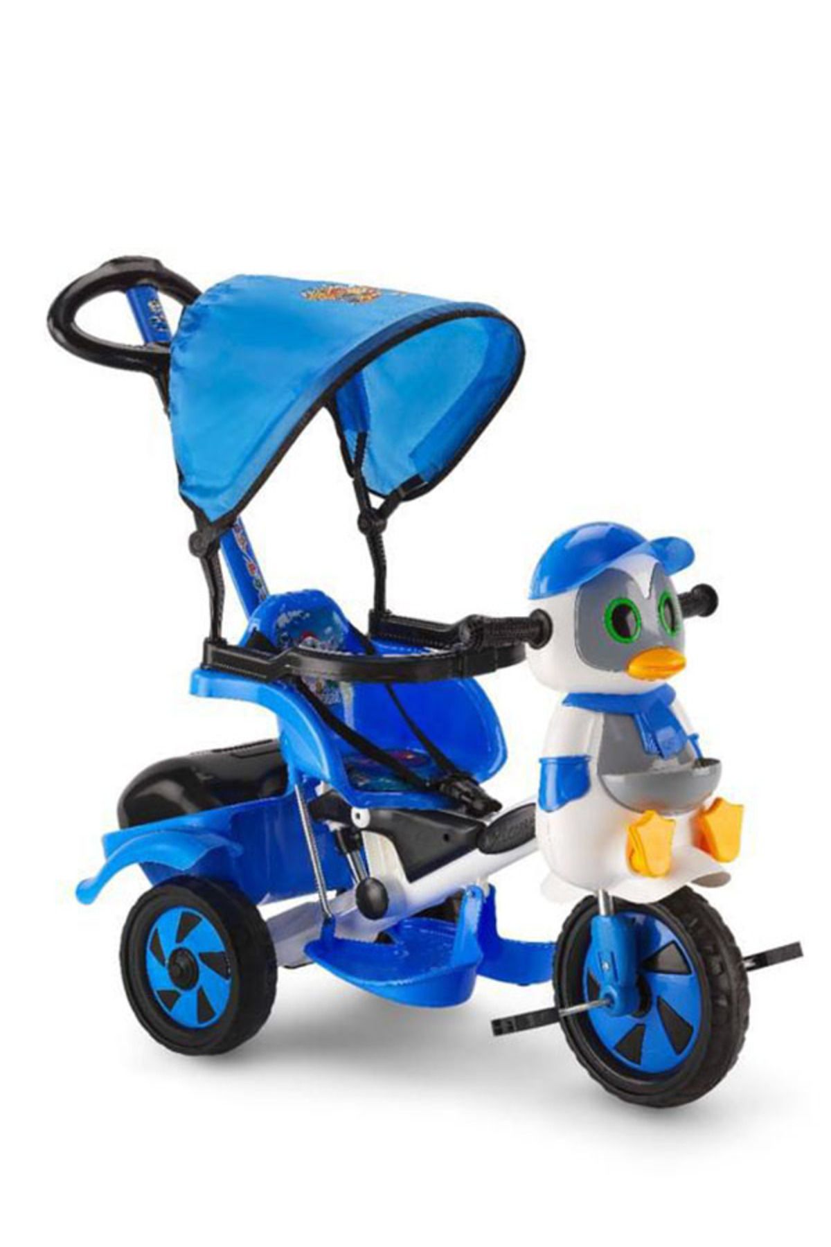 Dilaver Baby Poufi Penguen Ebeveyn Kontrollü Üç Tekerlekli Çocuk Bisikleti - Mavi