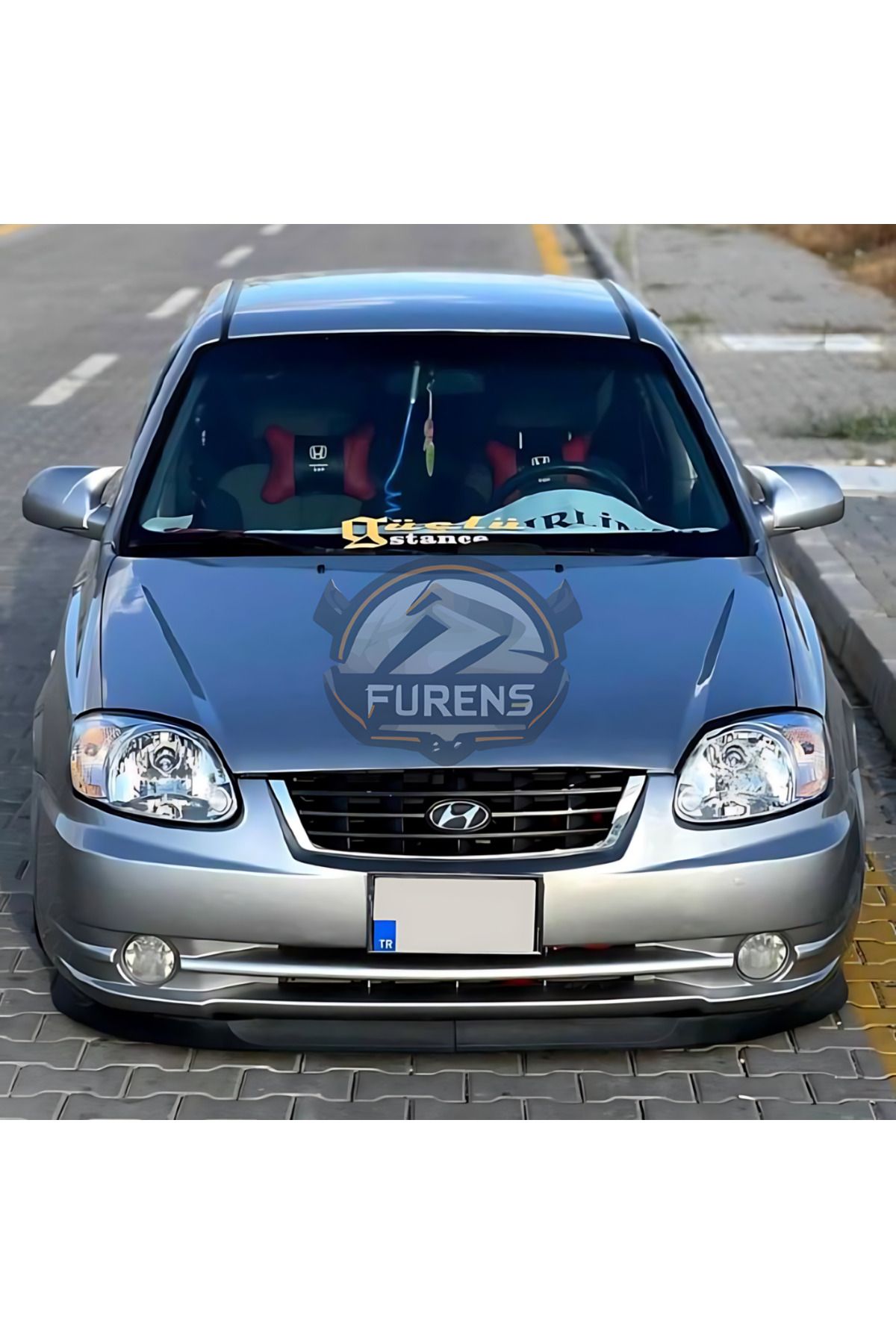 Furens Hyundai Accent Admire 2000-2006 Uyumlu H lip Esnek Ön Lip 2 Parça Karlık Ön Ek Tampon Altı Dil
