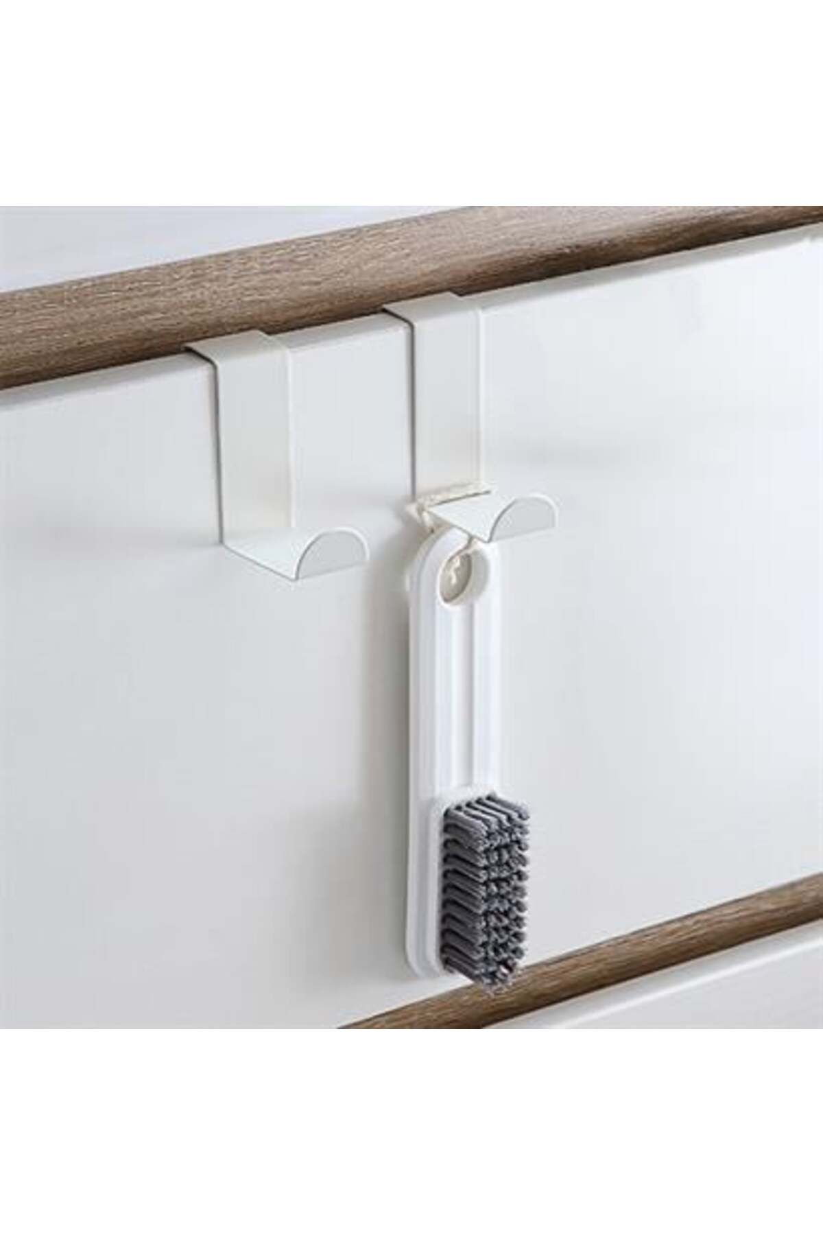 OFFNOVA BUFFER® 2'Li Kapı Arkası Çekmece Dolap Kapağı Mutfak Banyo Askısı Beyaz Renk Plastik