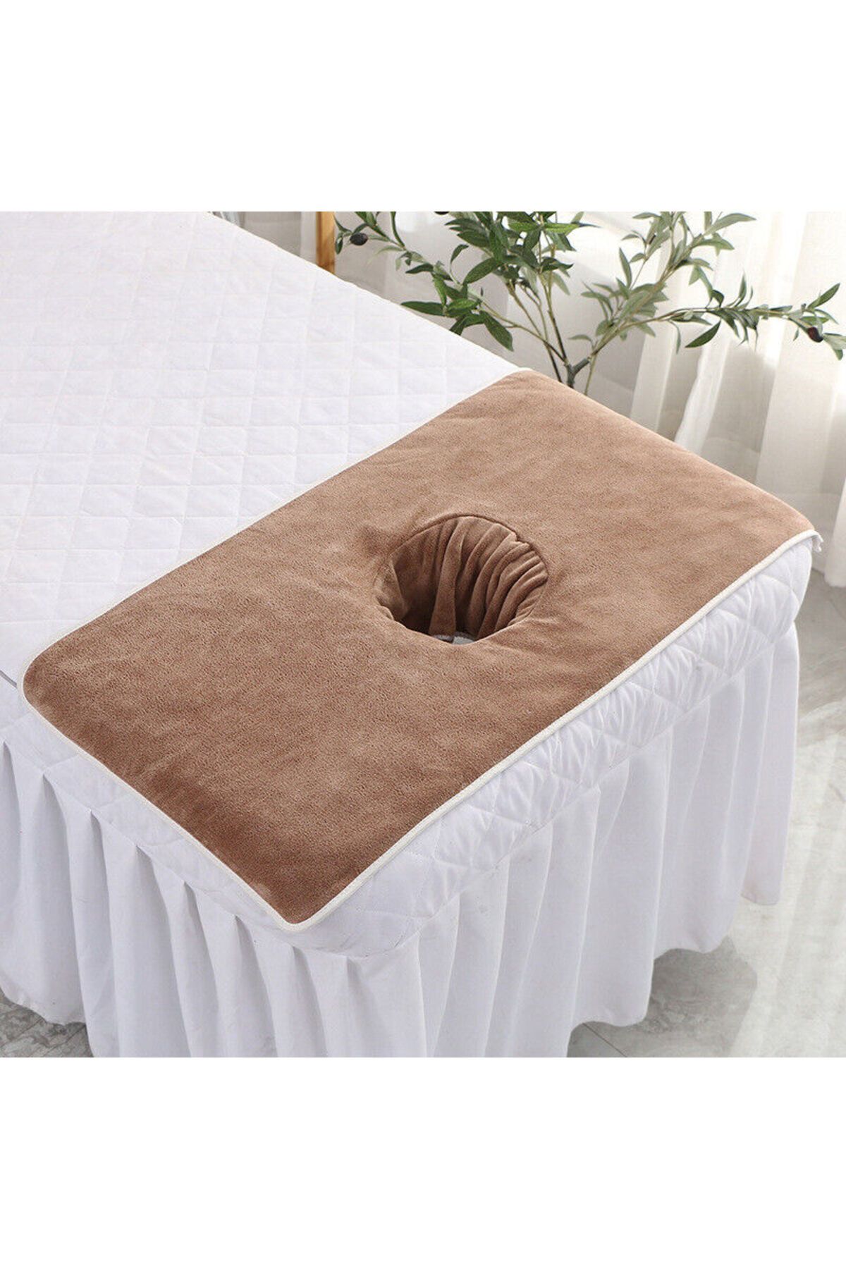 MEŞELİ TEKSTİL Spa Güzellik Masaj Yatak Örtüsü Bakım Delikli Havlu Soft Cotton 50x80 Cm
