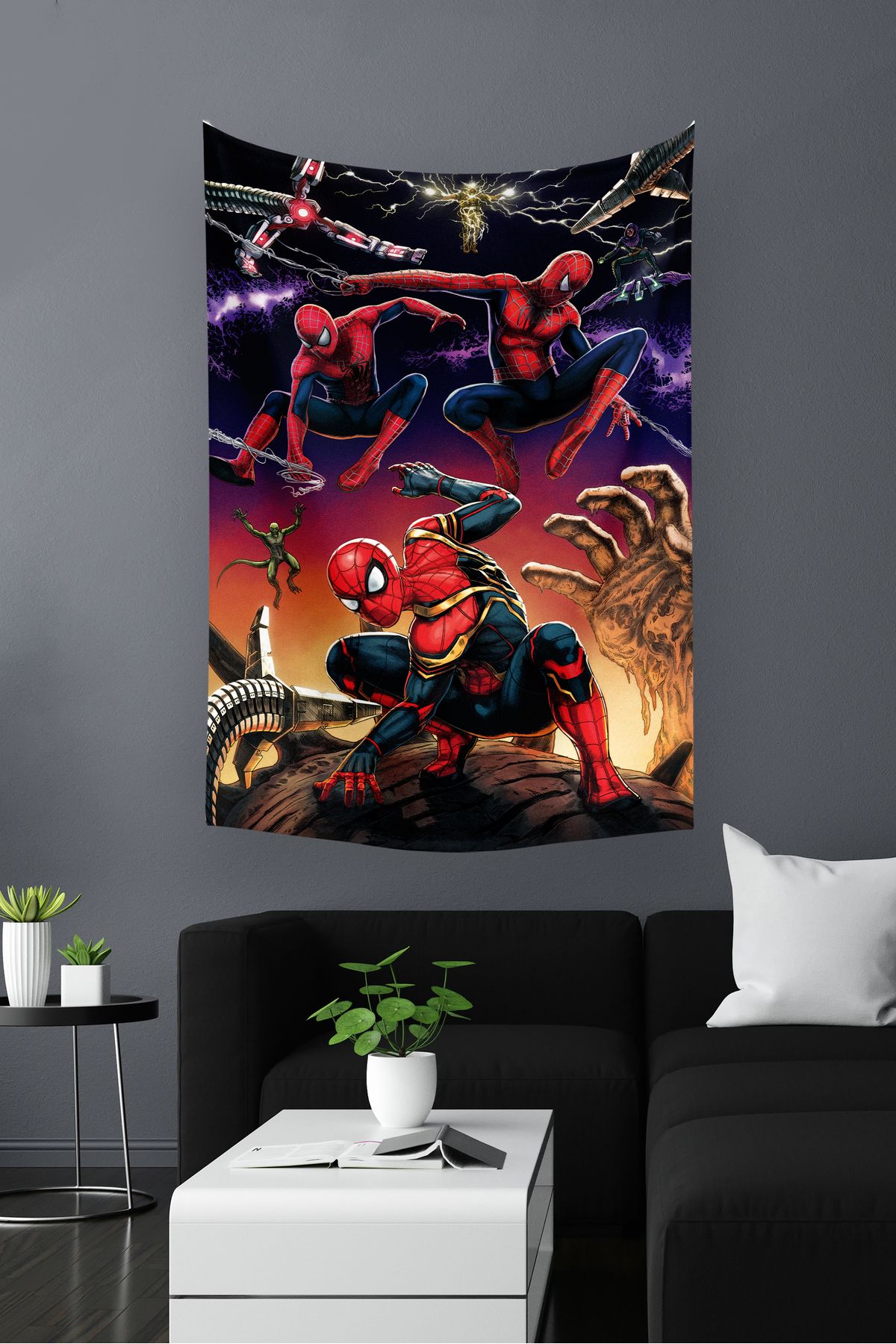KanvasSepeti Spider-Man Örümcek Adam Marvel Duvar Örtüsü Yağlı Boya Dokulu