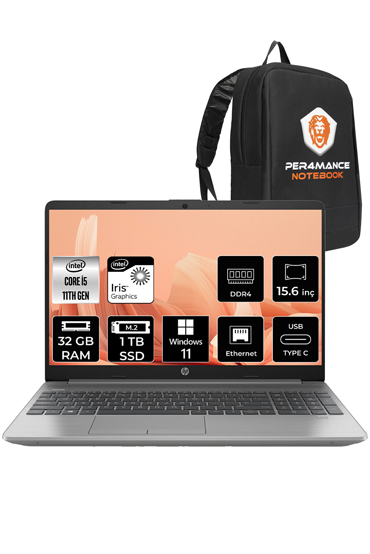 250 G8 i5 1135G7 32GB RAM 1TB SSD 15.6'' FHD W11PRO 853U8ES _66 PER4 ÇANTA