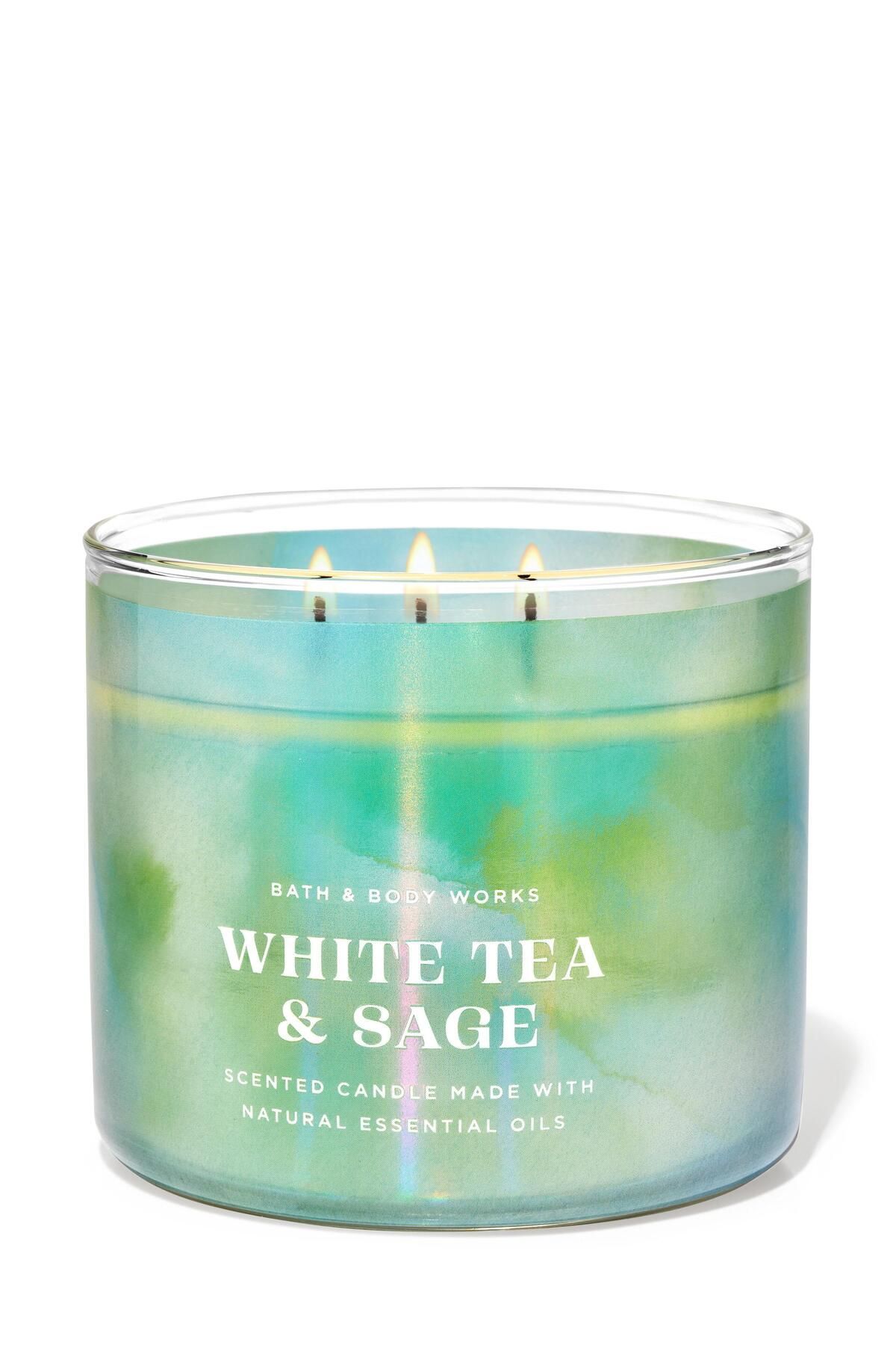 Bath & Body Works White Tea & Sage Büyük Mum