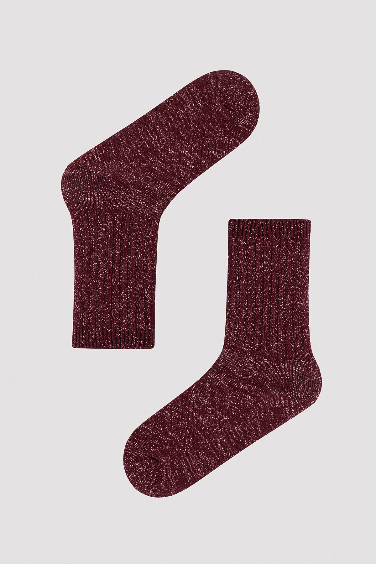 Penti Shiny Deep Parıltılı Bordo Soket Çorap