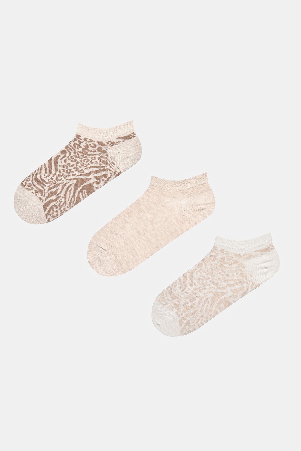 Penti Browny Zebra Kahverengi 3lü Patik Çorap