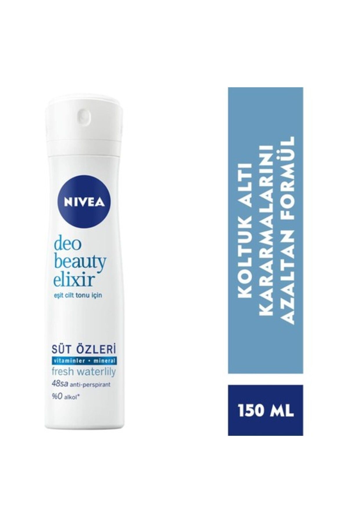 NIVEA Kadın Sprey Deodorant Beauty Elixir Fresh Waterlily 48 Saat Anti-perspirant Koruma 150ml