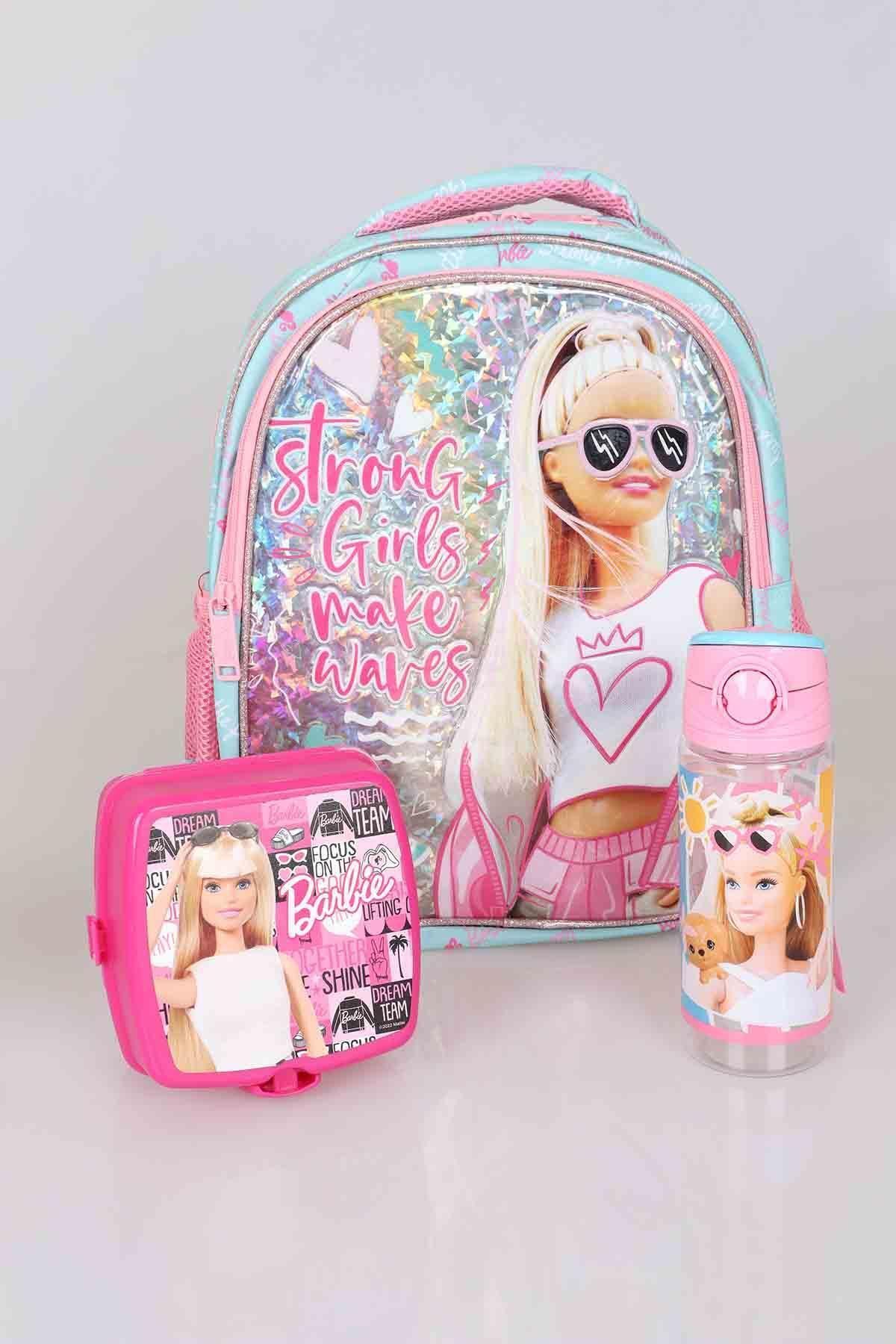 Barbie Lisanslı Anaokulu Seti Sırt Çantası ,beslenme Kabı Ve Trıtan Matara