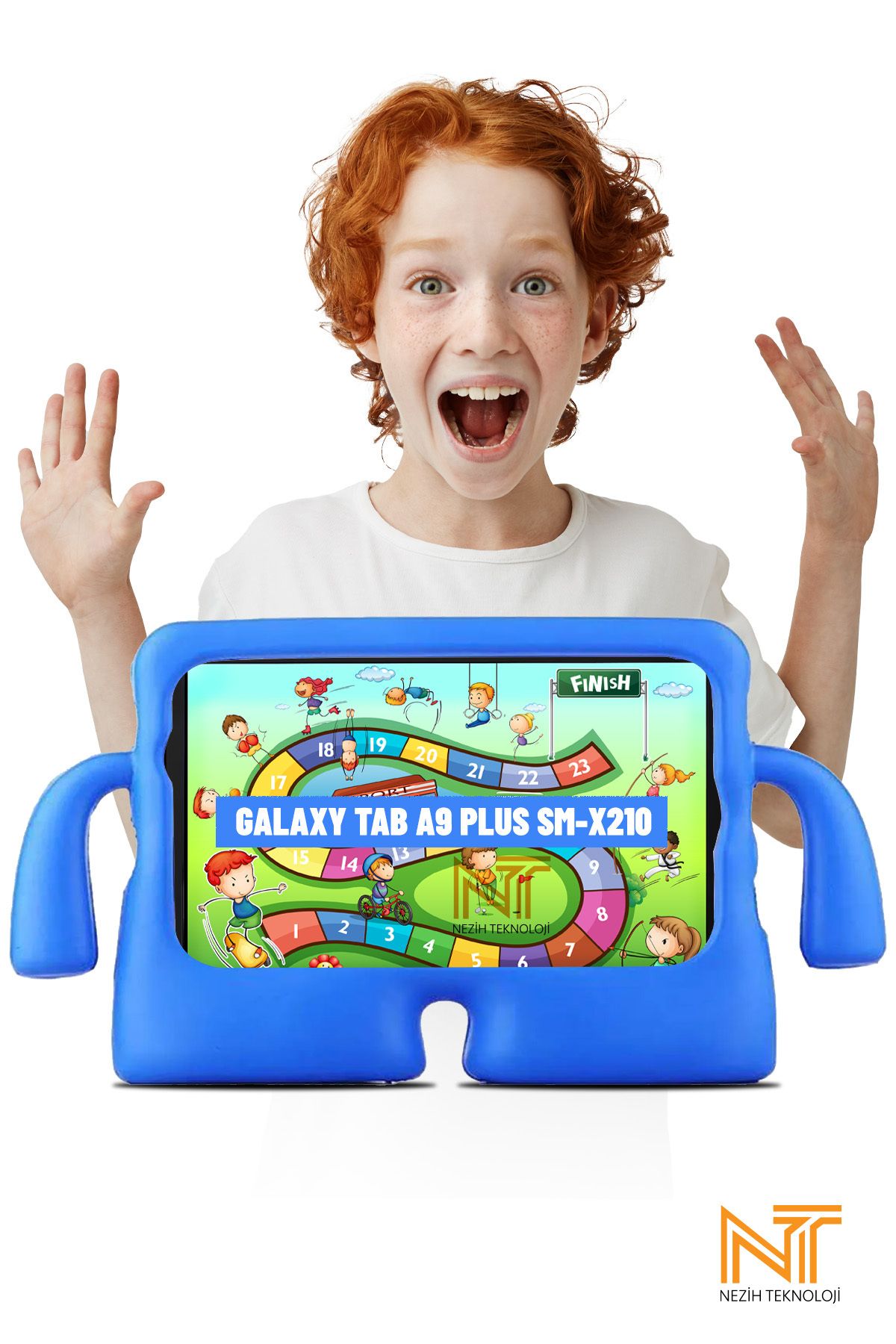 Nezih Case Samsung Galaxy Tab A9 Plus Sm-x210 Uyumlu Çocuklar Için Standlı Silikon Kılıf