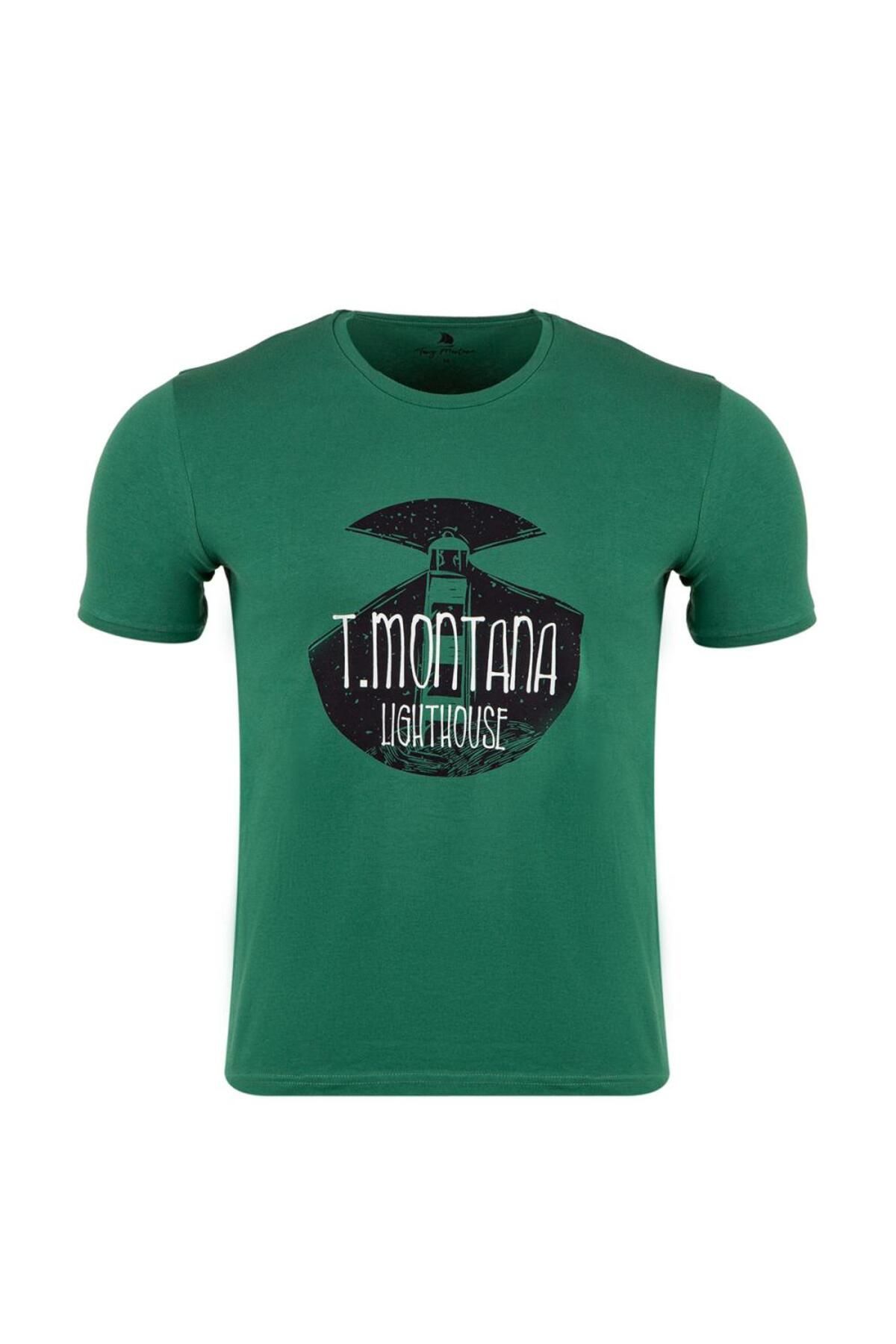 Tony Montana Büyük Beden Bisiklet Yaka Kısa Kollu Baskılı Penye T-shirt