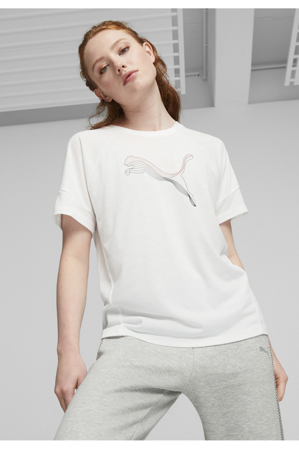 Puma Evostrıpe Tee Kadın T-shirt 676070-02 White