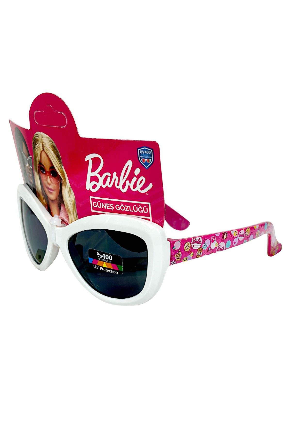 Barbie Beyaz Pembe Kız Çocuk Güneş Gözlük
