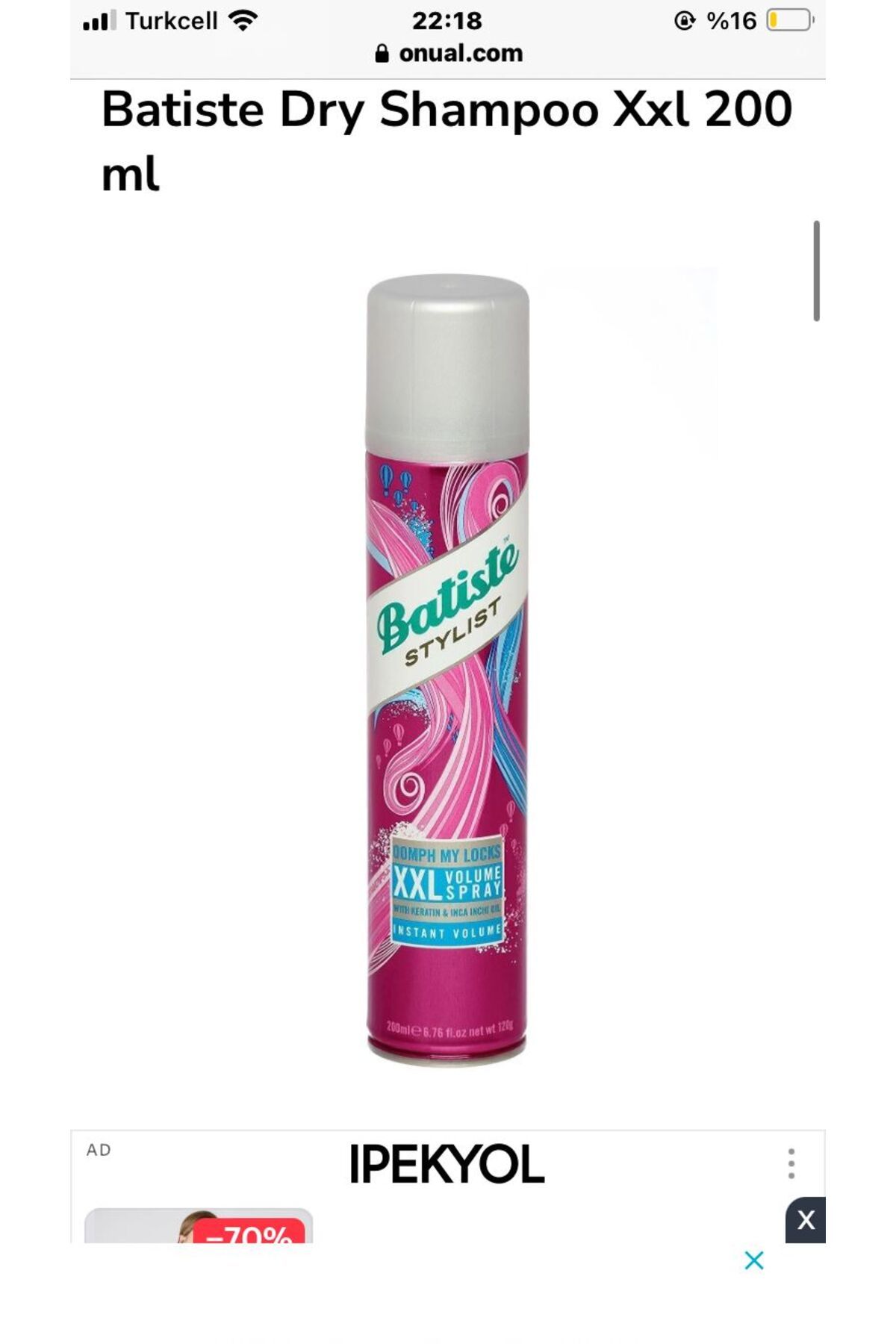 NIVEA Batiste Dry Shampoo Xxl 200 ml