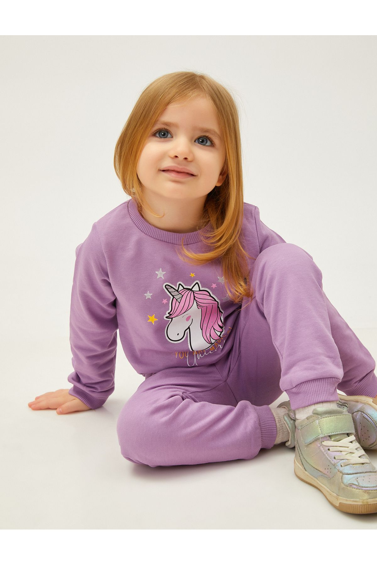 Koton Unicorn Baskılı Sweatshirt Bisiklet Yaka Uzun Kollu Pamuklu