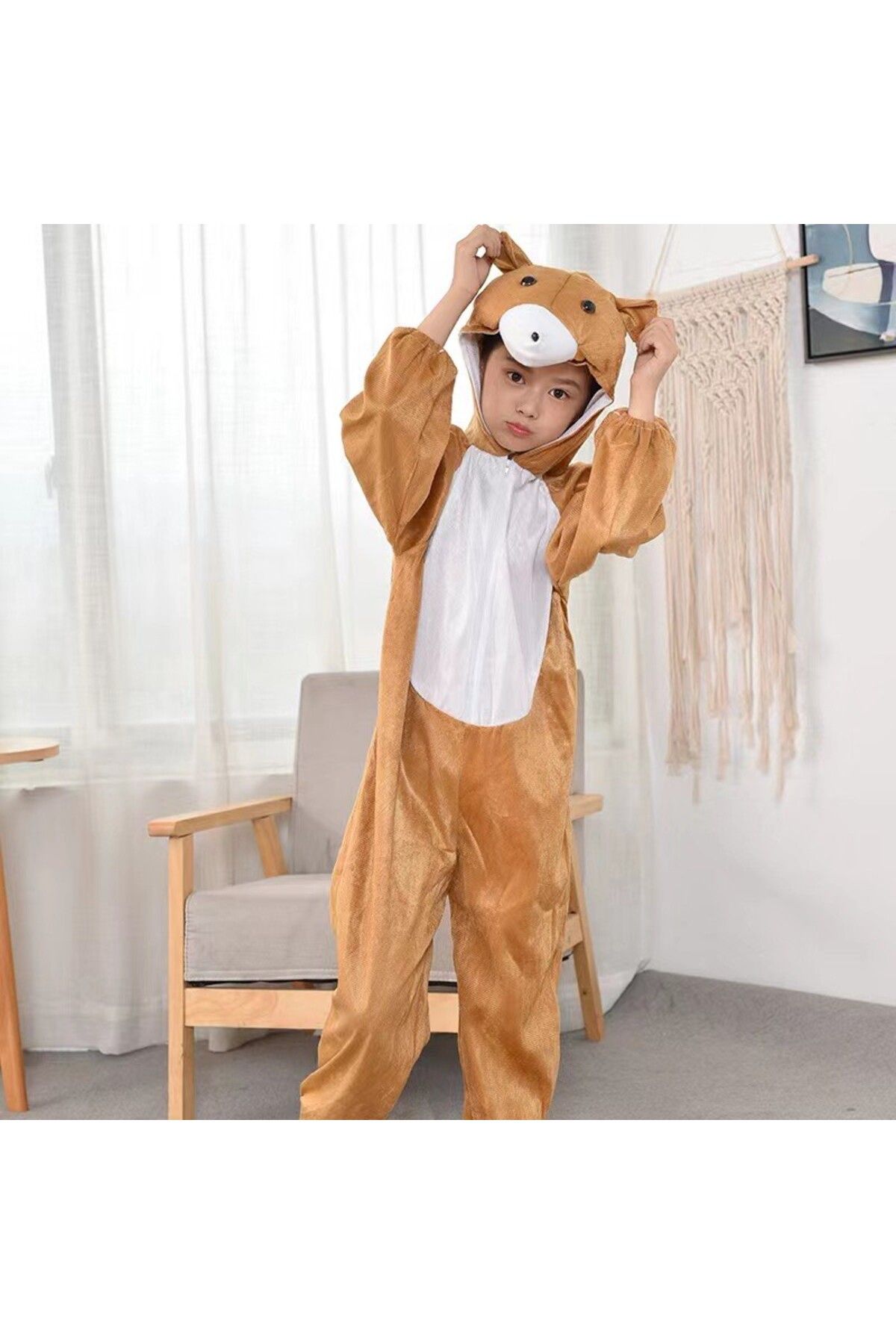 ZS DEMİR Çocuk Ayı Kostümü - Maymun Kostümü 4-5 Yaş 100 cm