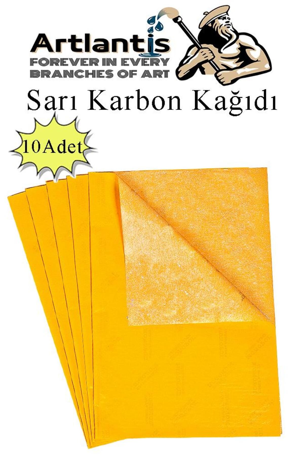 Artlantis Sarı Karbon Kağıdı A4 10 Adet 21x29,7 cm Kopya Kağıdı Transfer Kağıdı Renkli Karbon Kağıdı