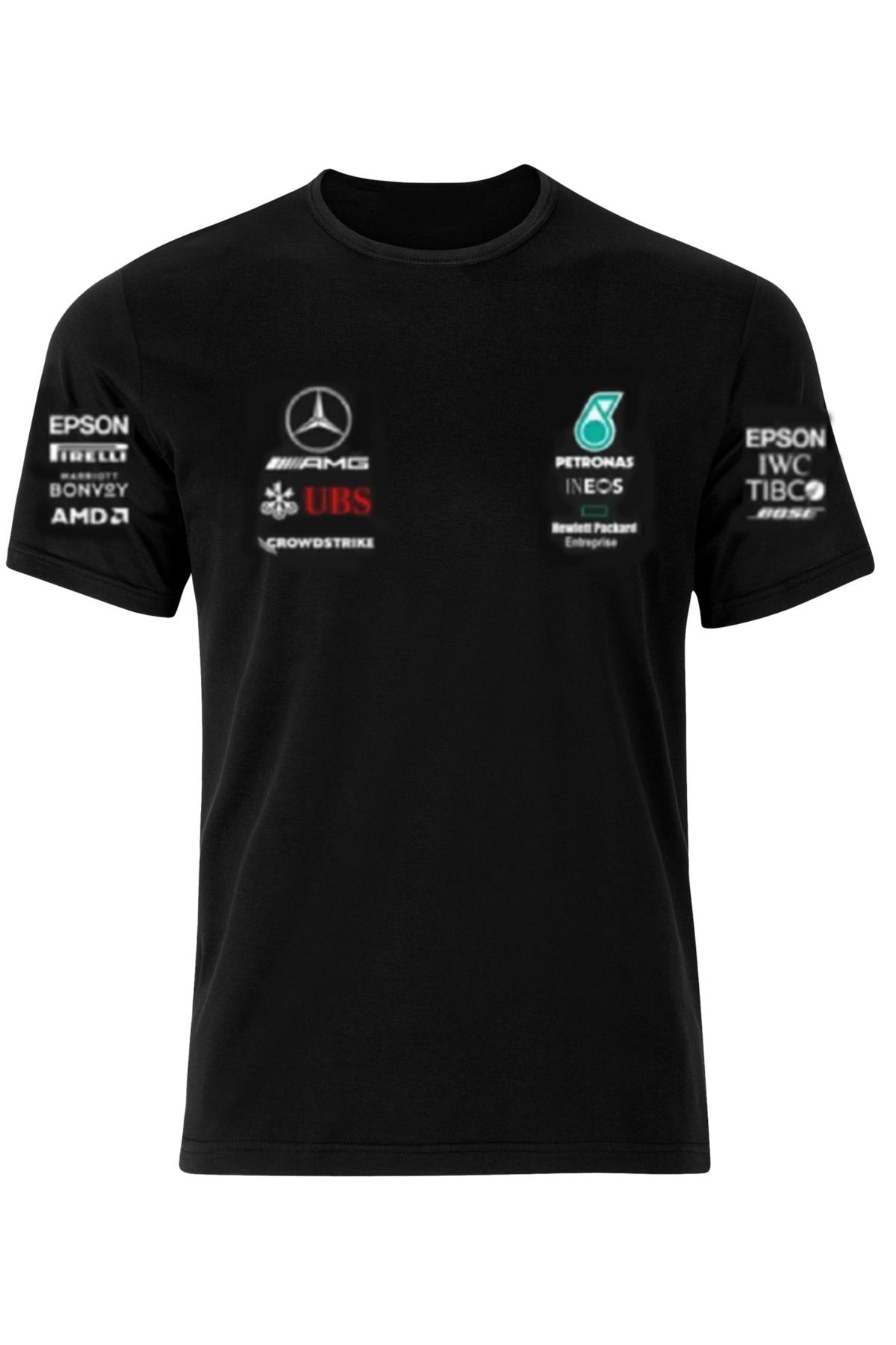 LEIVOR F1 Mercedes Formula 1 Team Baskılı Unisex Pamuk T-shirt