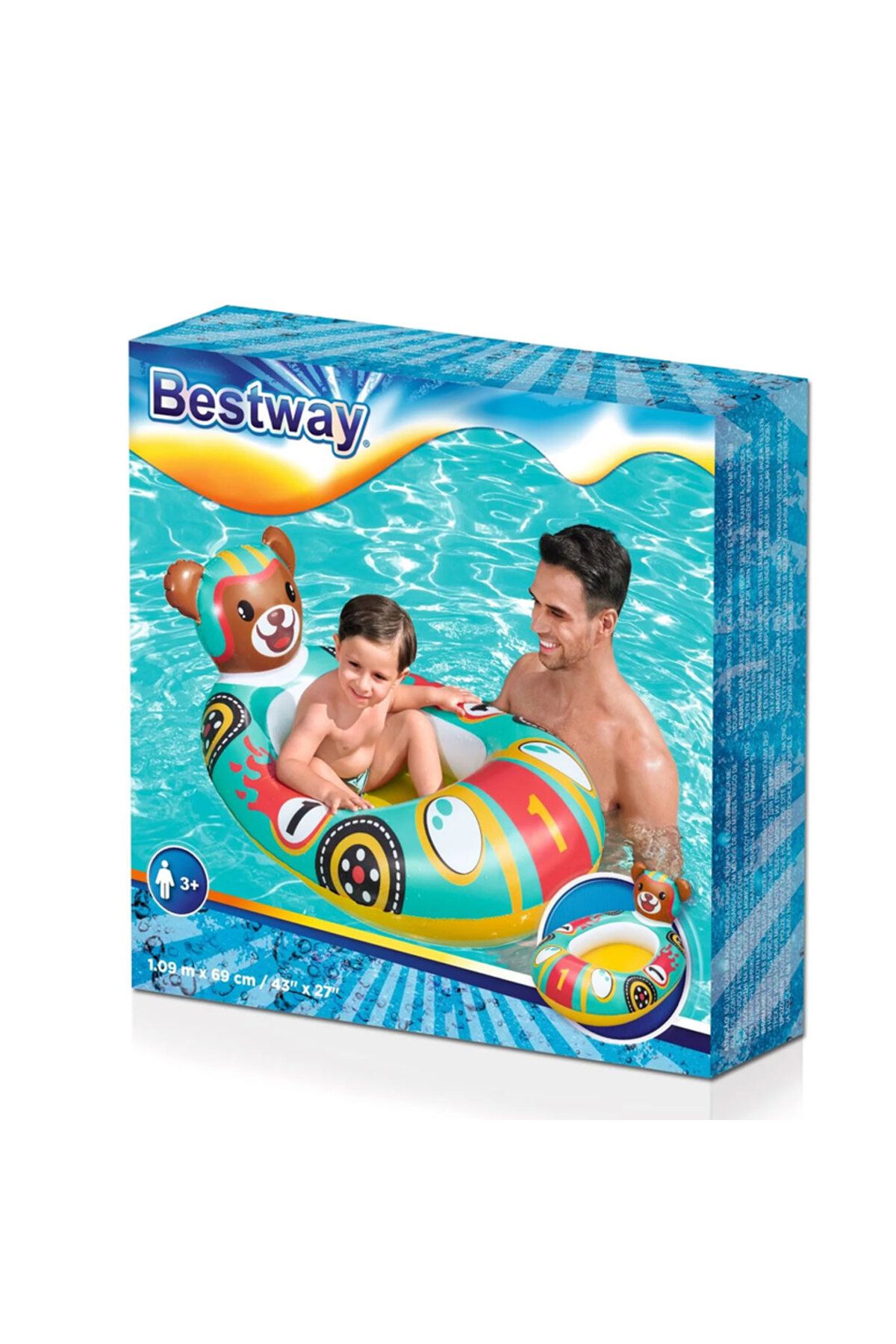 Bestway Sevimli Hayvanlar Çocuk Botu - Çocuklar için Deniz Havuz Plaj için İdeal Çocuk Botu - 109x69 cm