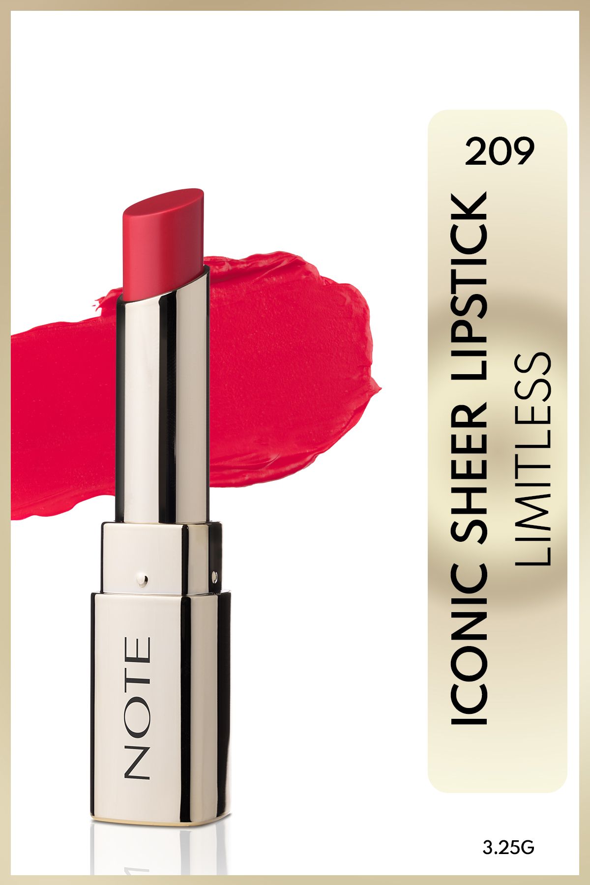 Note Cosmetics Iconic Sheer Lipstick Nemlendirici Parlak Ruj 209 Limitless - Pembe