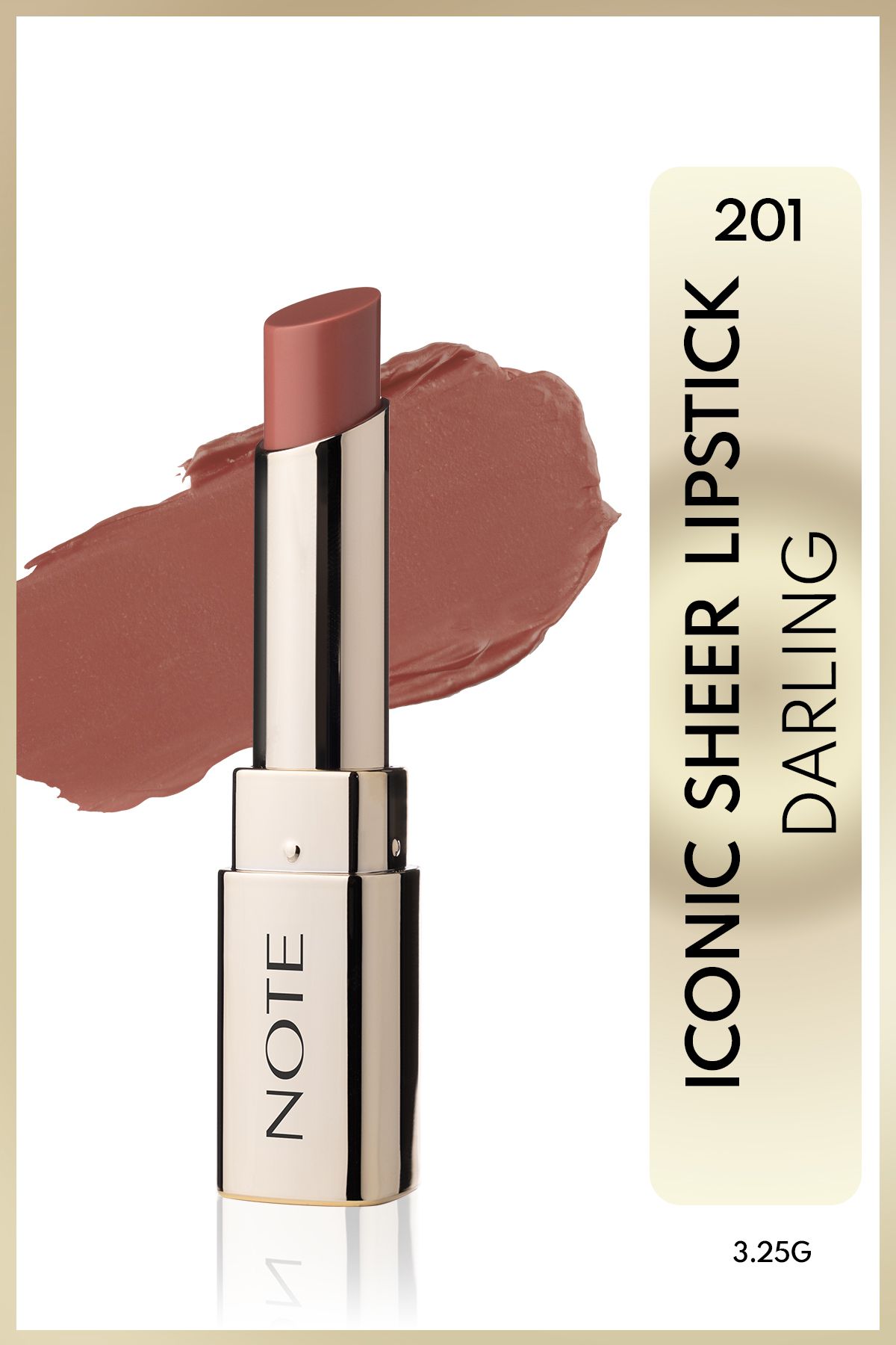 Note Cosmetics Iconic Sheer Lipstick Nemlendirici Parlak Ruj 201 Darling - Nude