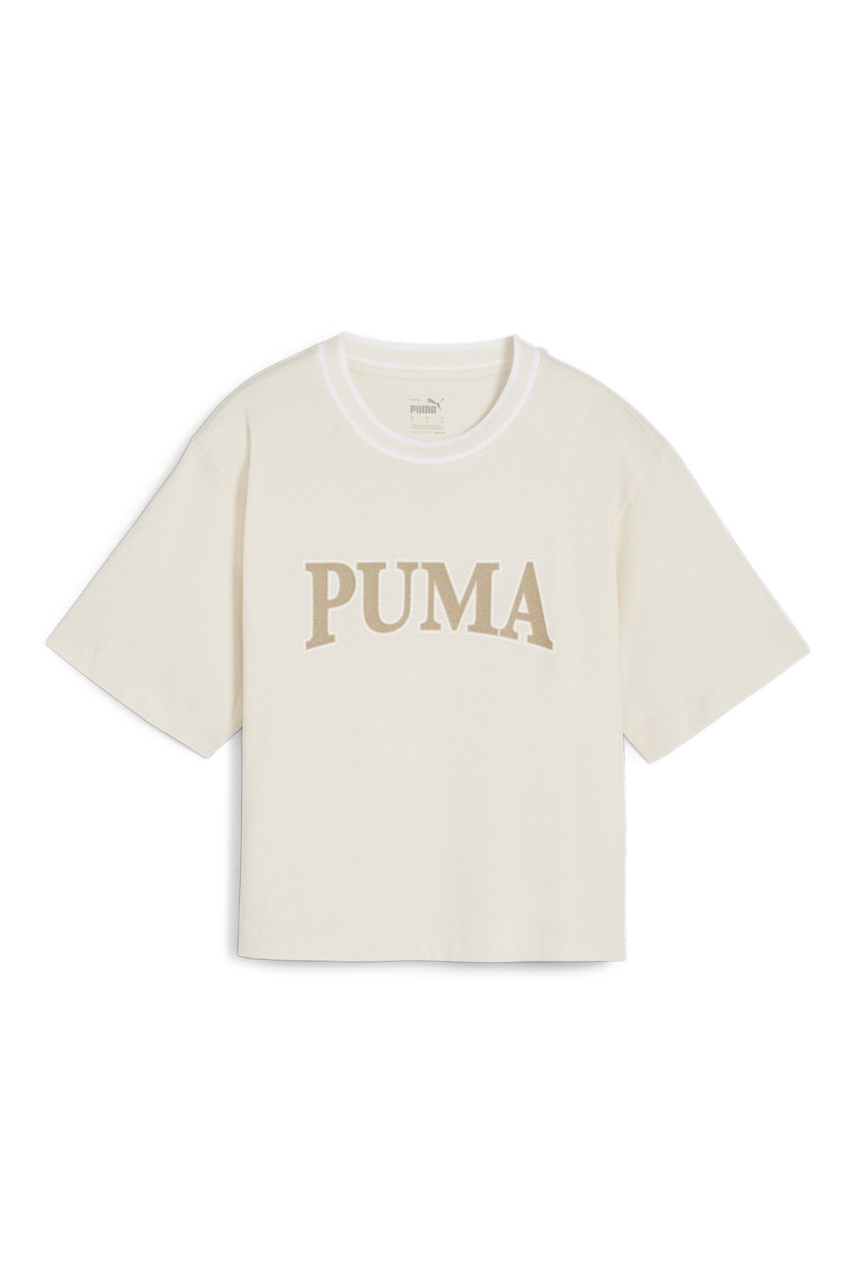 Puma 67790387 Squad Graphic Tee Beyaz Kadın Bisiklet Yaka Regular Fit T-shirt