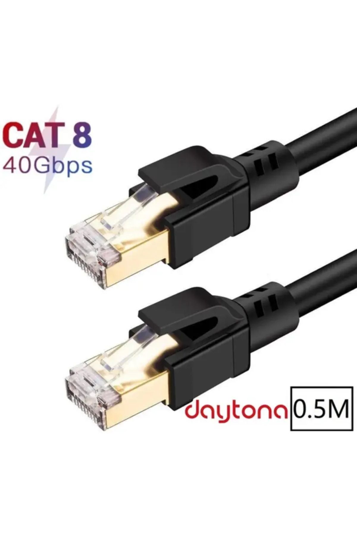 Daytona A5213 Gıgabıt Cat8 40gbps S/ftp 2000mhz Altın Uçlu Yüksek Hızlı Internet Kablosu (0,5 METRE)