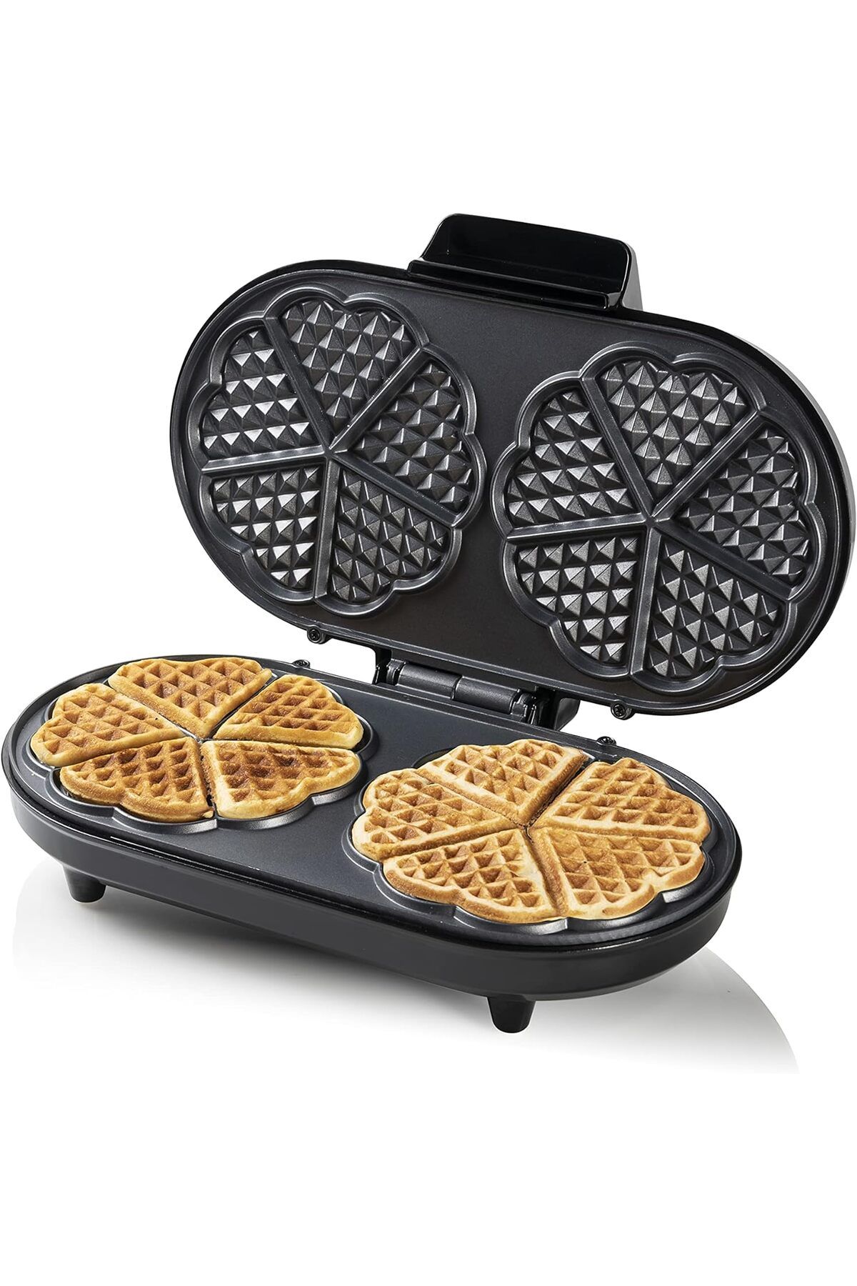 bestron Klasik kalp waffle için çift waffle makinesi 1200w