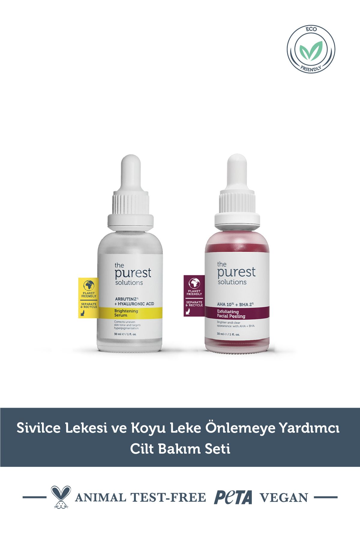 The Purest Solutions Aha Bha Ve Arbutinli Içerikli Aydınlanmaya Yardımcı Cilt Bakım Seti