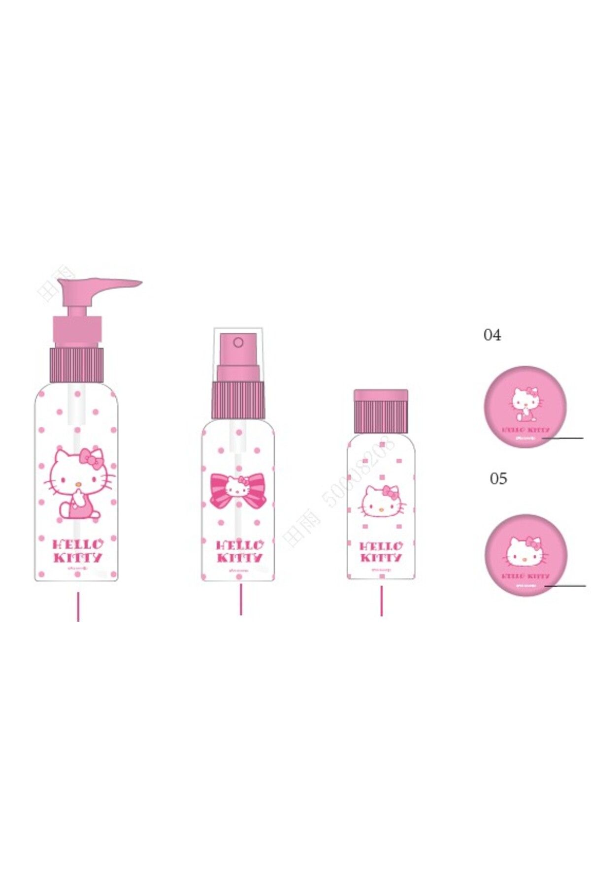 Miniso Hello Kitty Lisanslı 5'li Seyahat Şişe Seti