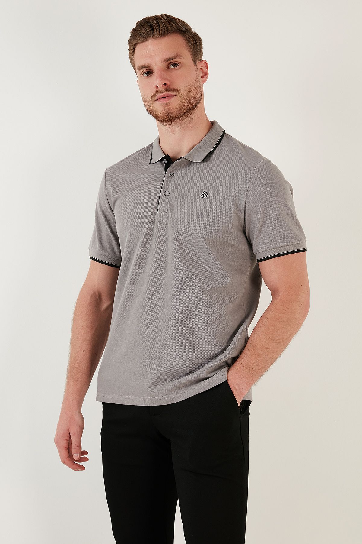 Buratti % 100 Pamuk Düğmeli Slim Fit Polo Yaka T Shirt Erkek Polo Yaka T Shirt 5902118