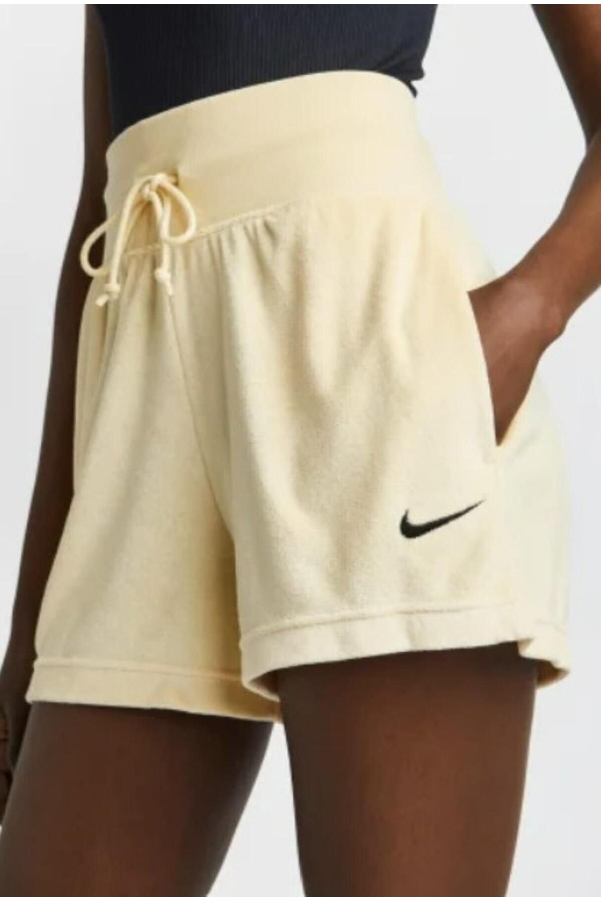 Nike Sportswear Terry French Havlu kumaş mor kadın şort