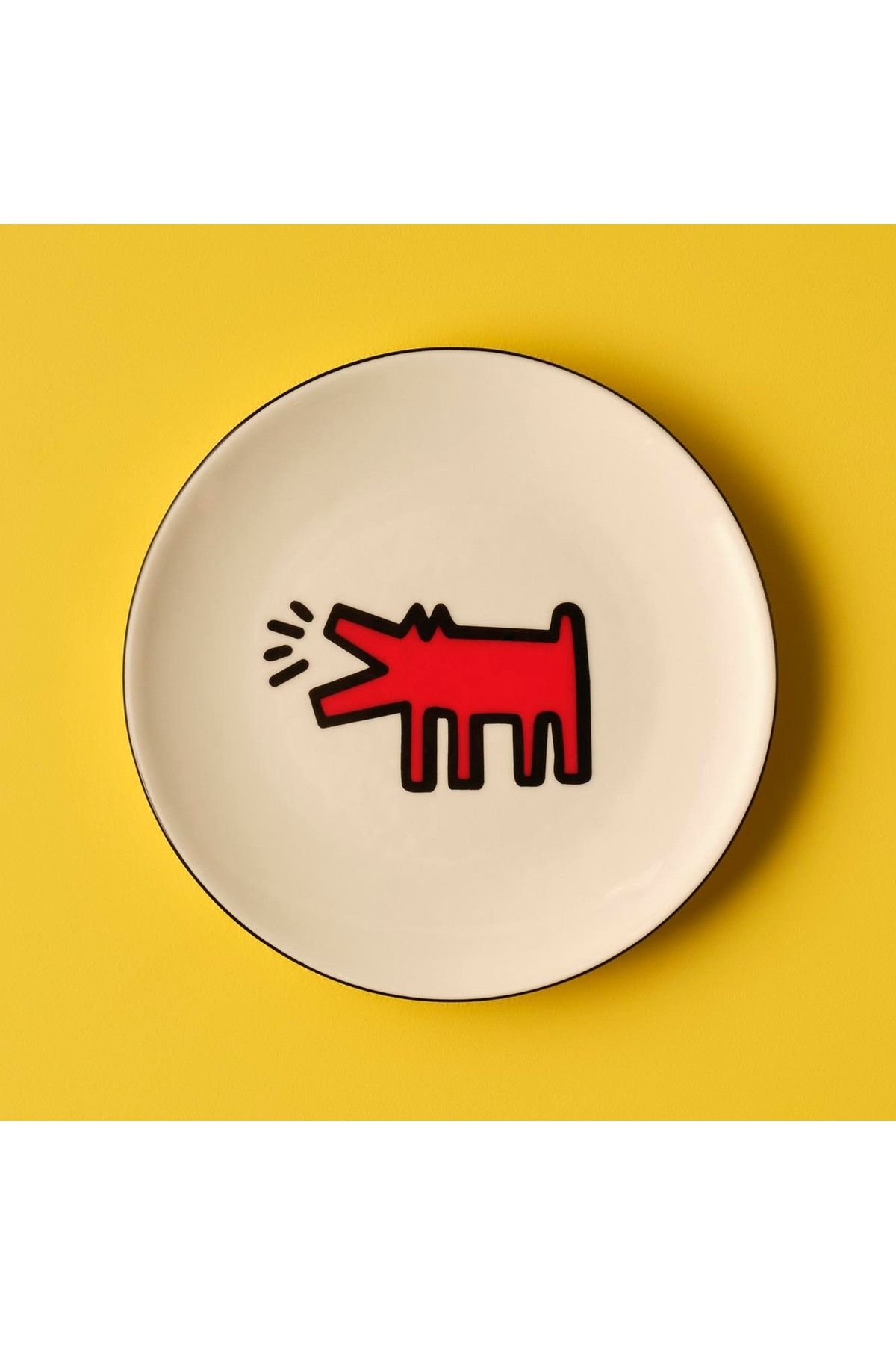 Bella Maison Keith Haring Paw Porselen Pasta Tabağı Kırmızı (19 cm)