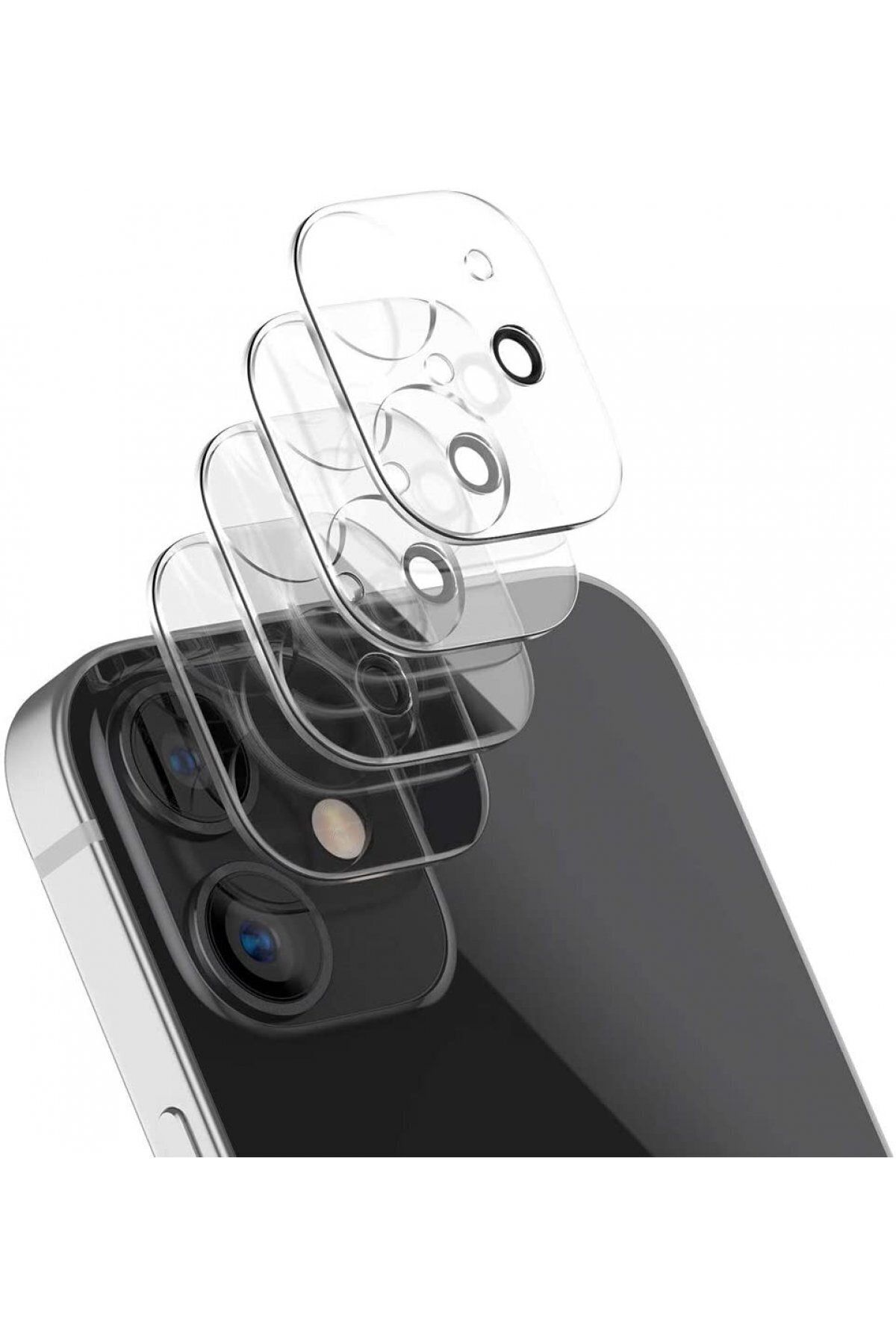 NewFace iPhone 11 Pro Uyumlu Kamera Lens Koruyucu 9H Cam - Şeffaf AntiŞok Kamera Bölümü Koruyucu