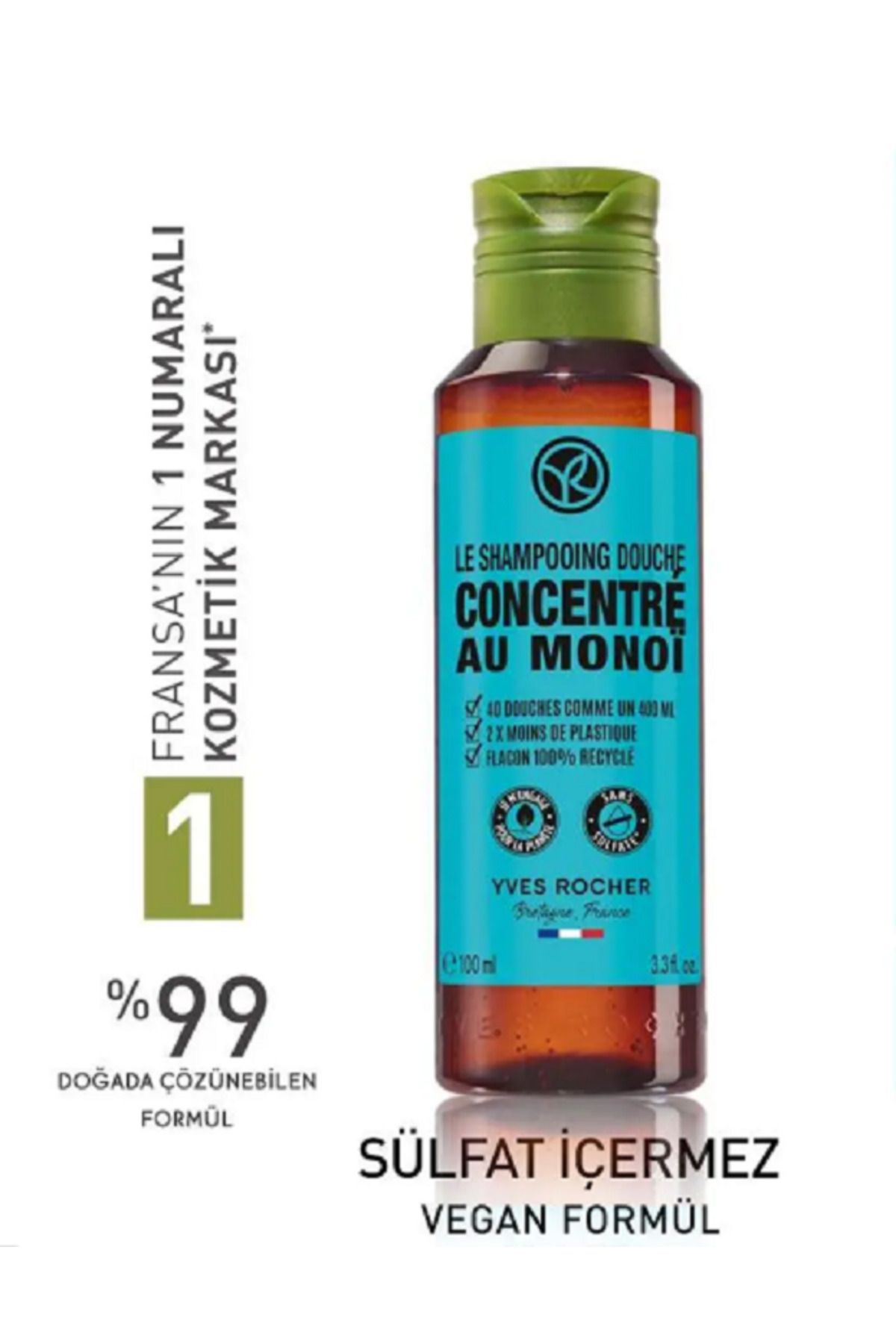 Yves Rocher Monoi Konsantre Saç ve Vücut Şampuanı Doğaya saygılı formül 100ML