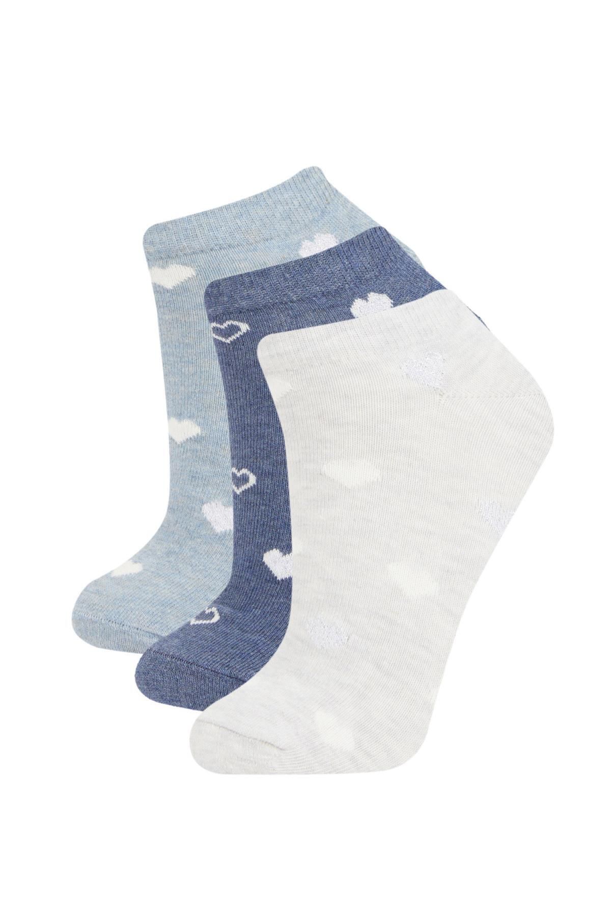 Defacto Kadın 3lü Pamuklu Patik Çorap B6031AXNS
