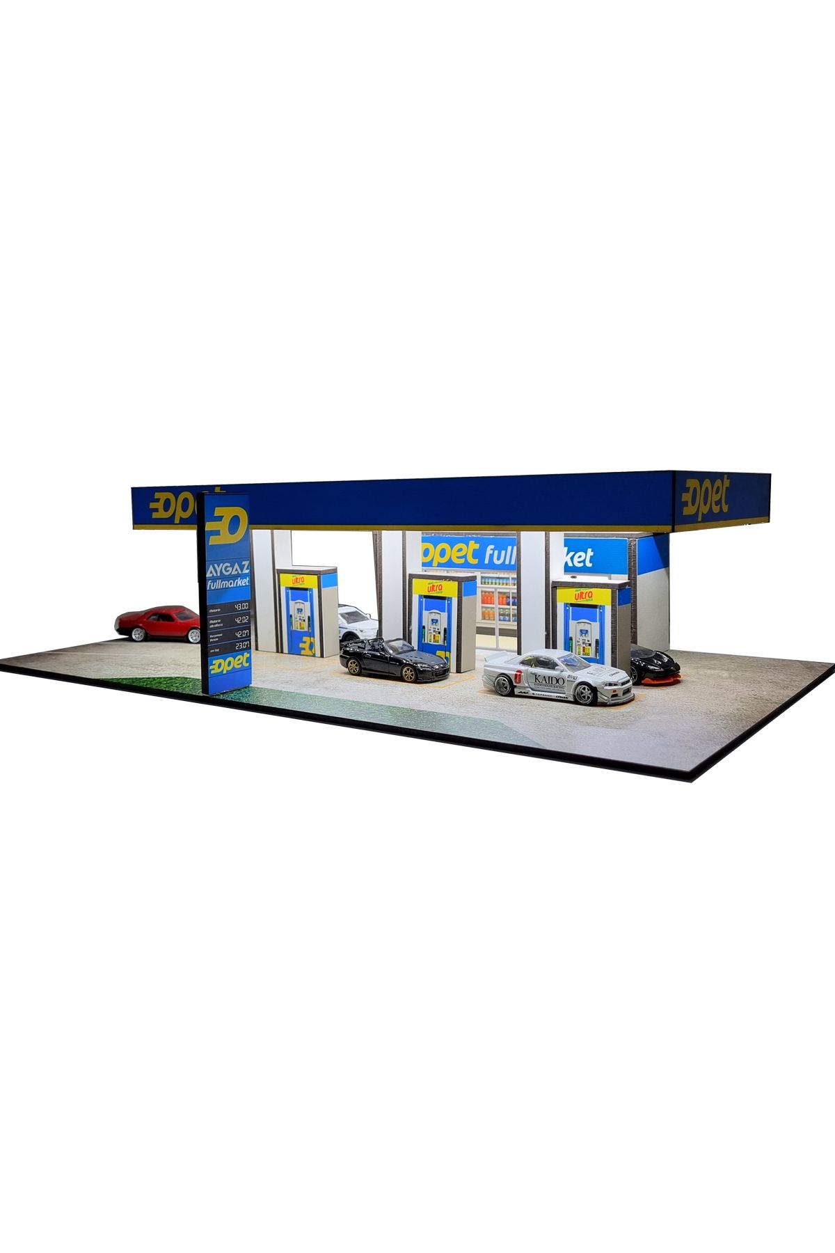 HOT WHEELS Opet Benzinlik Diorama Led Aydınlatmalı 1/64 Ölçek Uyumlu