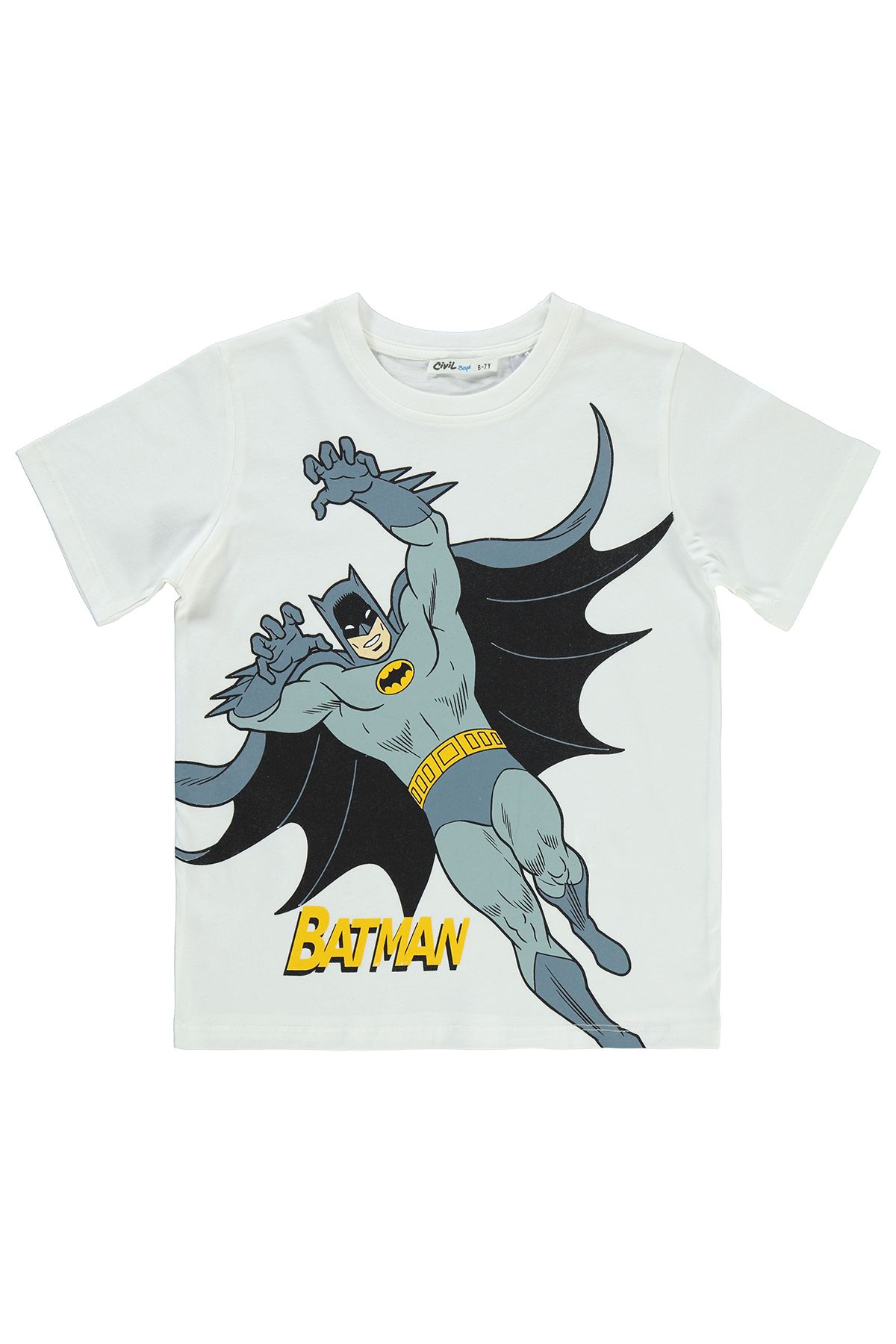 Batman Erkek Çocuk Tişört 6-9 Yaş Ekru