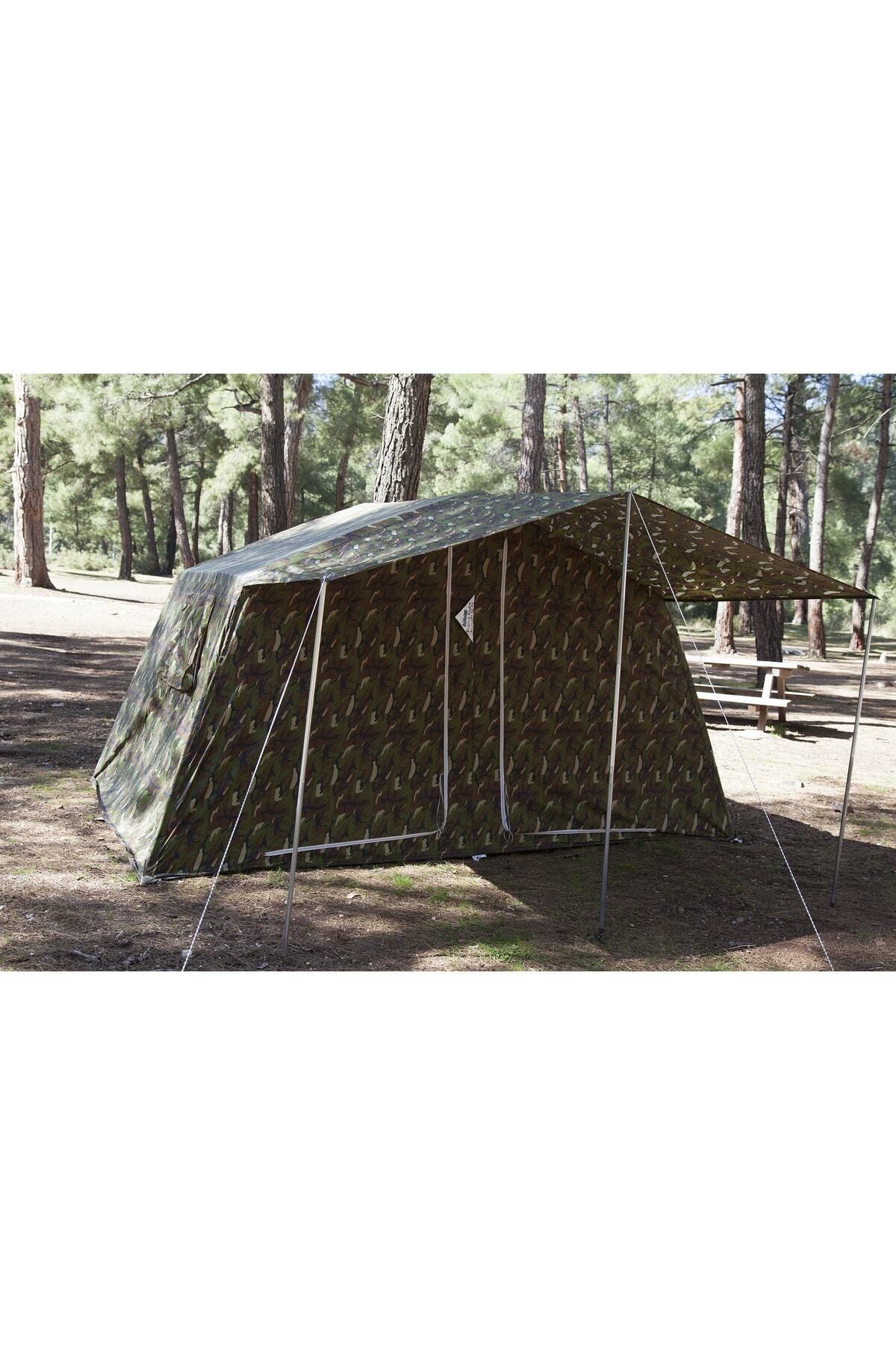 Tunç İki Odalı Pamuklu Kamuflaj Kamp Çadırı