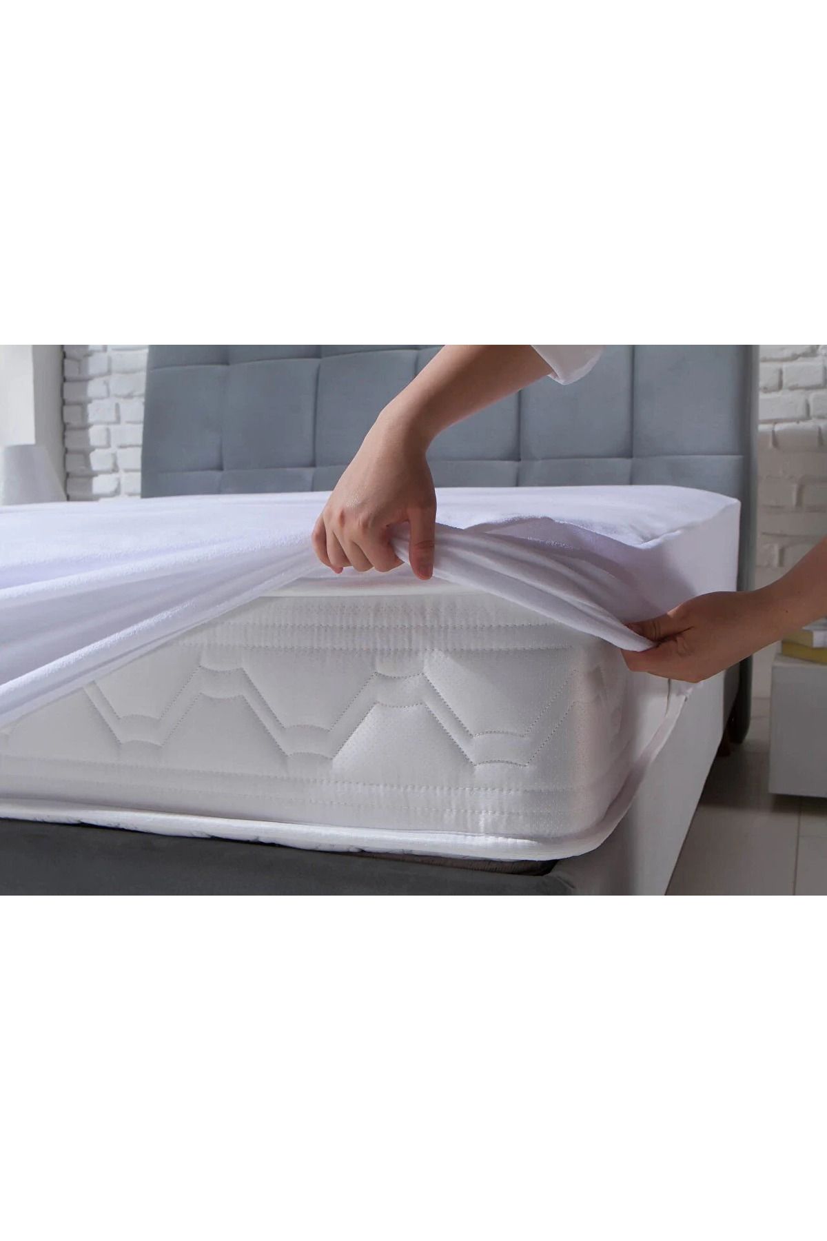 Doqu Home Sleepline Sıvı Geçirmez Fitted Alez 100 x 200 cm - Beyaz