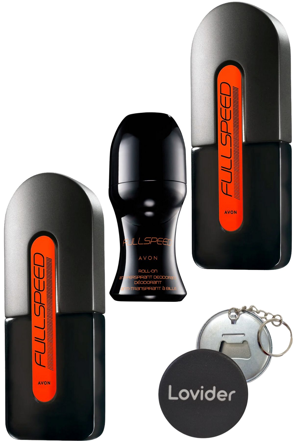 Avon Full Speed Parfüm EDT 75ml + Roll-on + Full Speed 75ml Erkek Parfüm + Lovider Anahtarlık