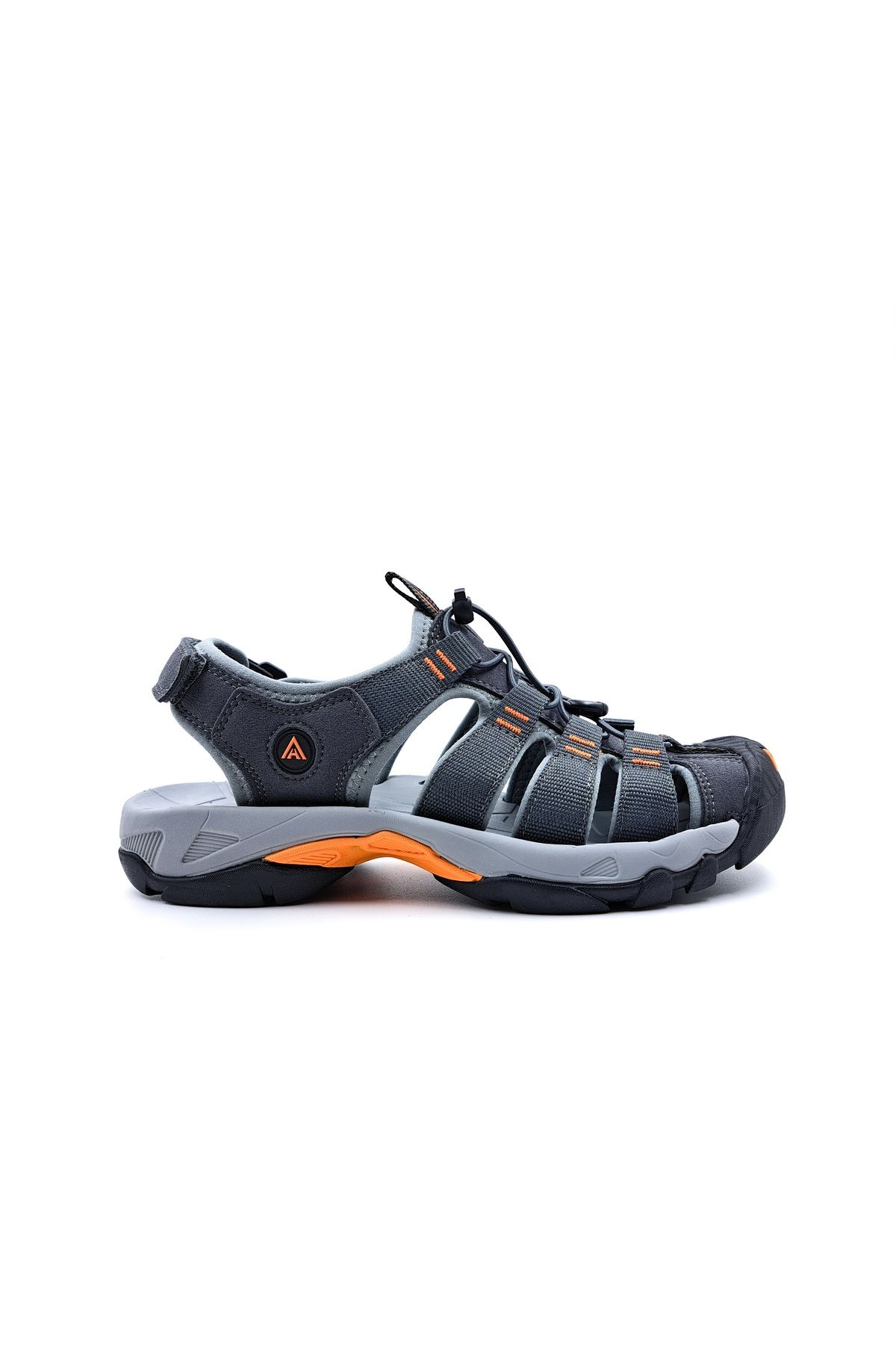 HUMTTO Burnu Kapalı Gri Erkek Outdoor Trekking Spor Sandalet